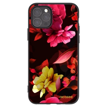 Picasee Μαύρη θήκη σιλικόνης για Apple iPhone 11 Pro - Dark Peonny
