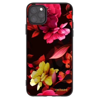 Picasee Μαύρη θήκη σιλικόνης για Apple iPhone 11 Pro Max - Dark Peonny
