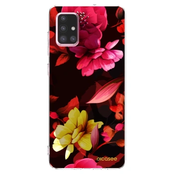 Picasee διαφανής θήκη σιλικόνης Samsung Galaxy A71 A715F - Dark Peonny