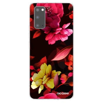 Picasee διαφανής θήκη σιλικόνης Samsung Galaxy S20 G980F - Dark Peonny