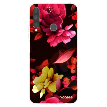 Picasee διαφανής θήκη σιλικόνης Huawei P40 Lite E - Dark Peonny