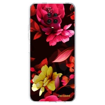 Picasee διαφανής θήκη σιλικόνης Xiaomi Redmi Note 9 Pro - Dark Peonny