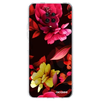 Picasee διαφανής θήκη σιλικόνης Xiaomi Redmi Note 9S - Dark Peonny