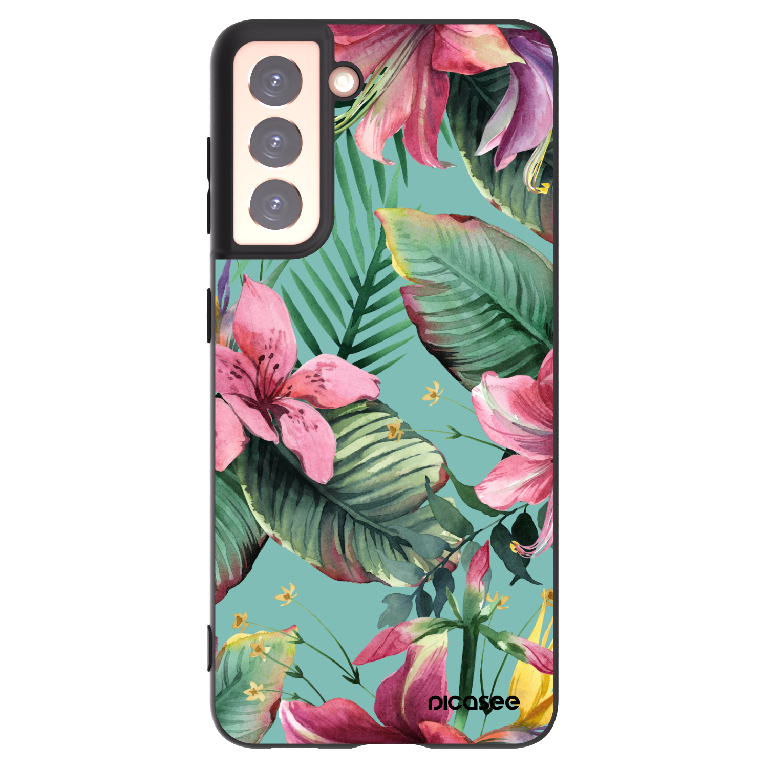 Picasee Μαύρη θήκη σιλικόνης για Samsung Galaxy S21 5G G991B - Hawaii