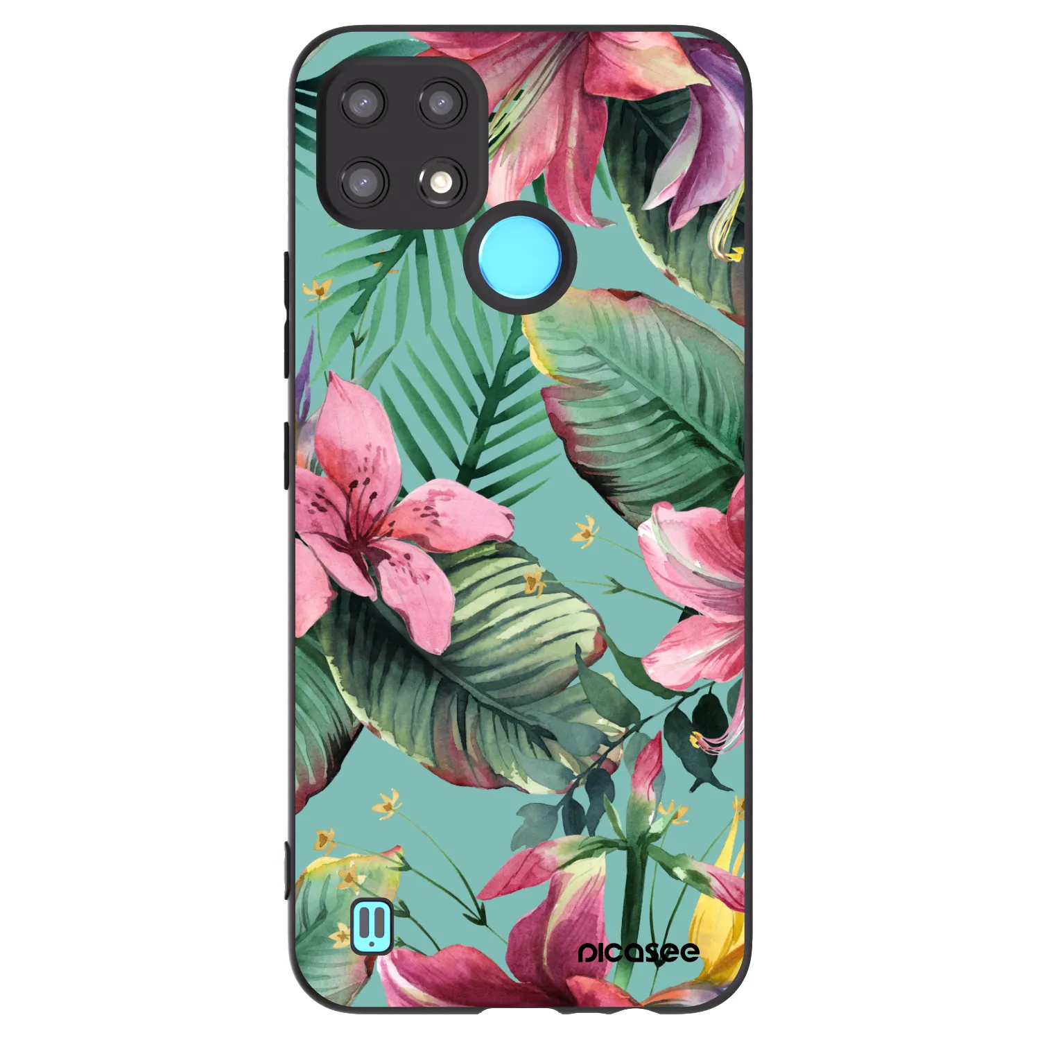 Picasee Μαύρη θήκη σιλικόνης για Realme C21 - Hawaii