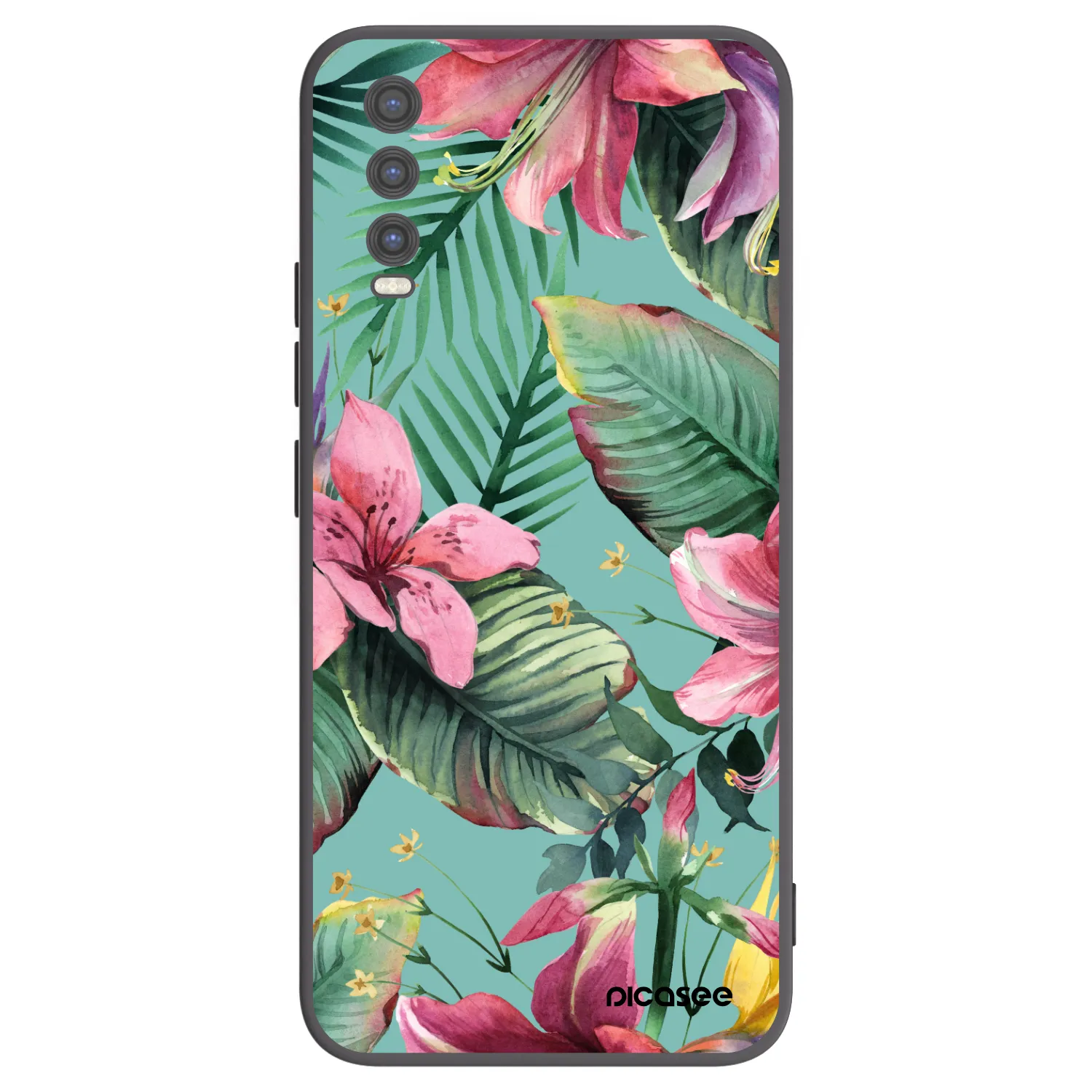 Picasee Μαύρη θήκη σιλικόνης για Vivo Y20s - Hawaii
