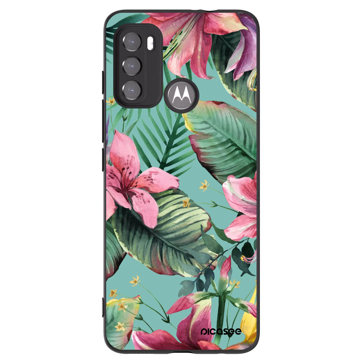 Picasee Μαύρη θήκη σιλικόνης για Motorola Moto G60 - Hawaii
