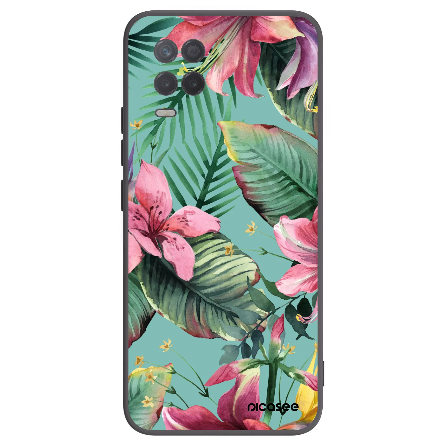 Picasee Μαύρη θήκη σιλικόνης για Realme 8 5G - Hawaii