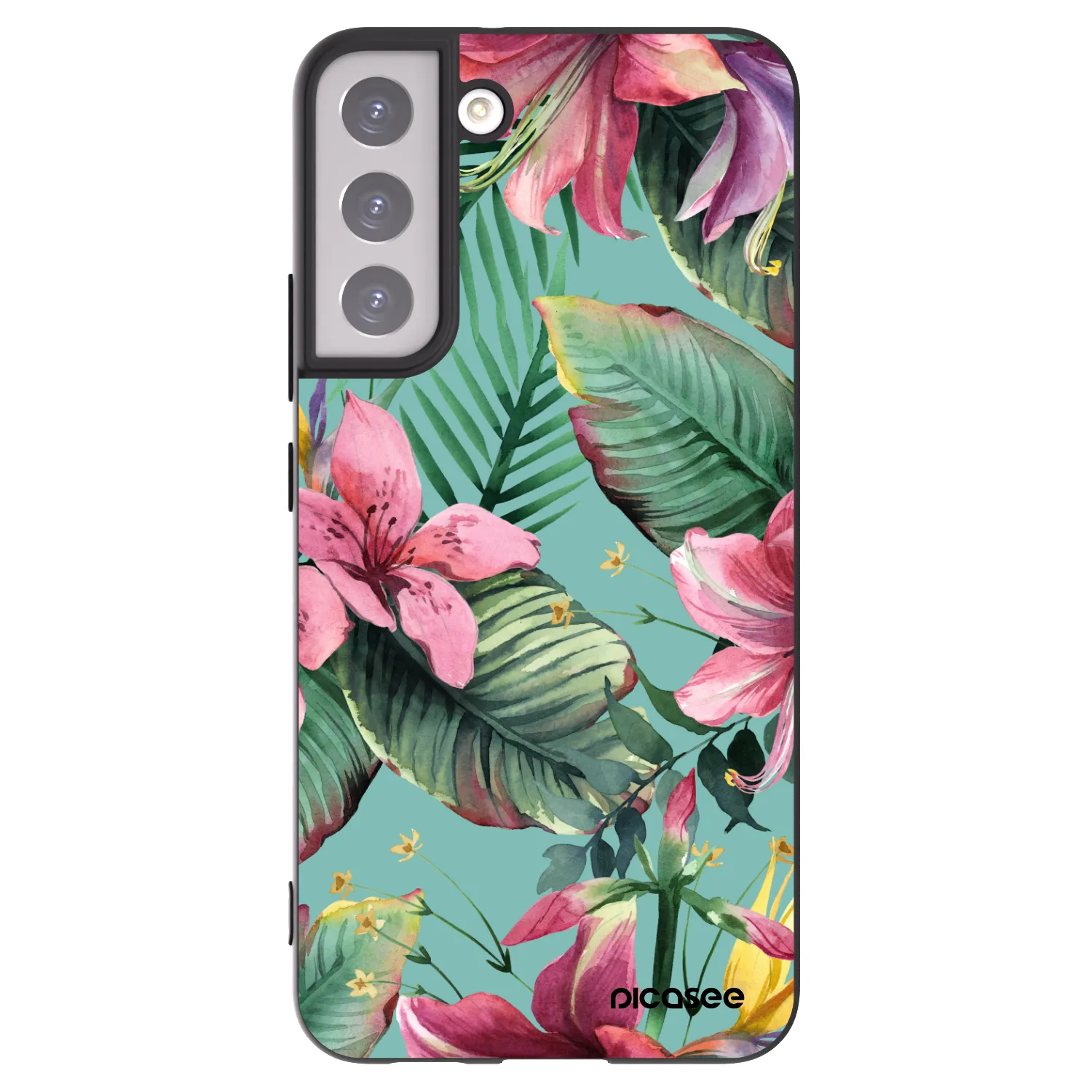 Picasee Μαύρη θήκη σιλικόνης για Samsung Galaxy S22+ 5G - Hawaii