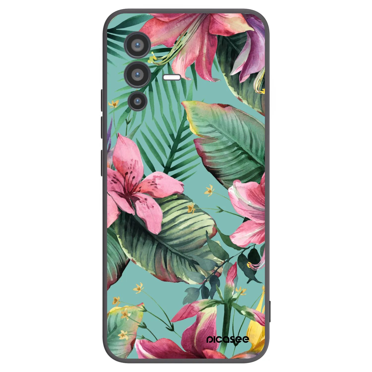 Picasee Μαύρη θήκη σιλικόνης για Vivo V23 5G - Hawaii