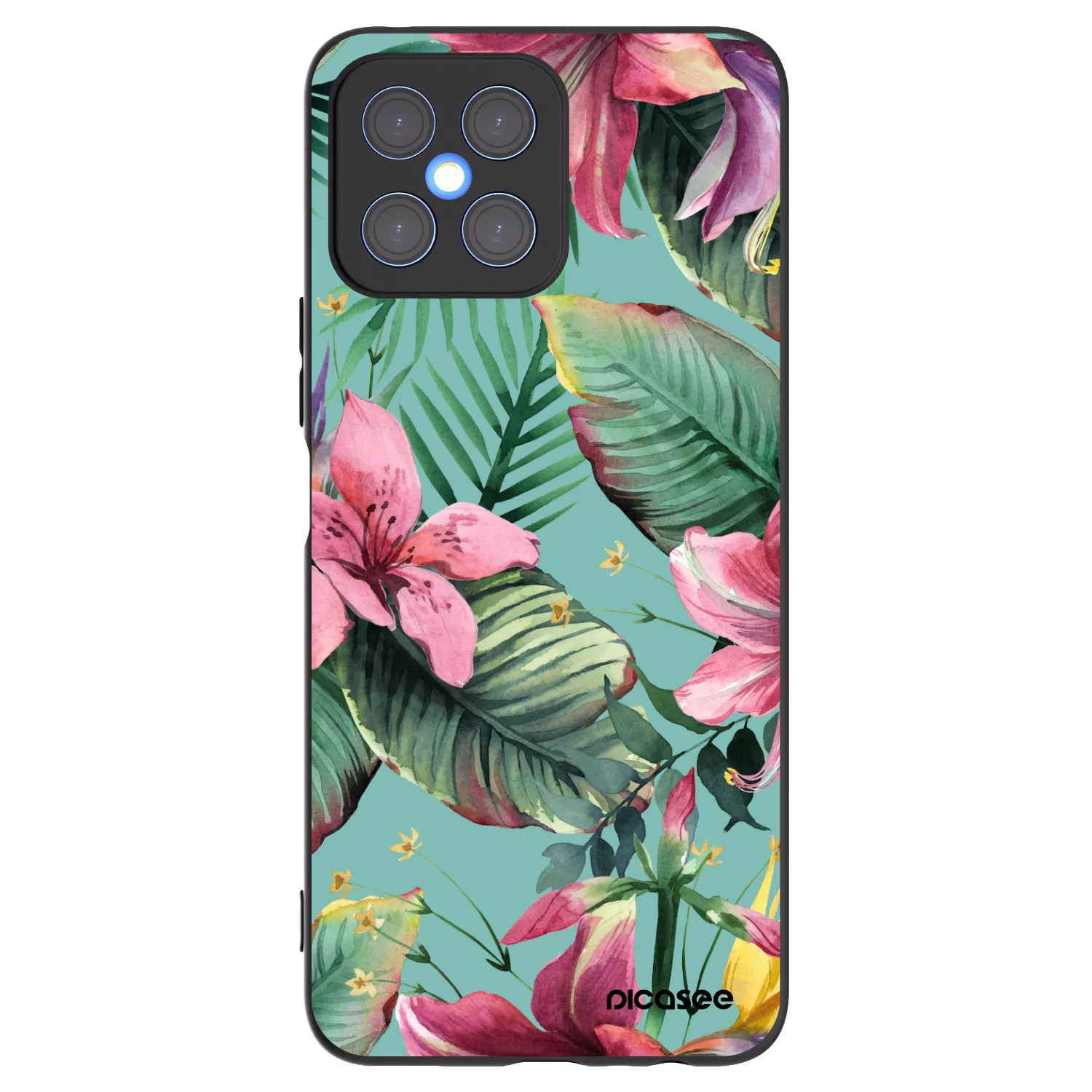 Picasee Μαύρη θήκη σιλικόνης για Honor X8 4G - Hawaii
