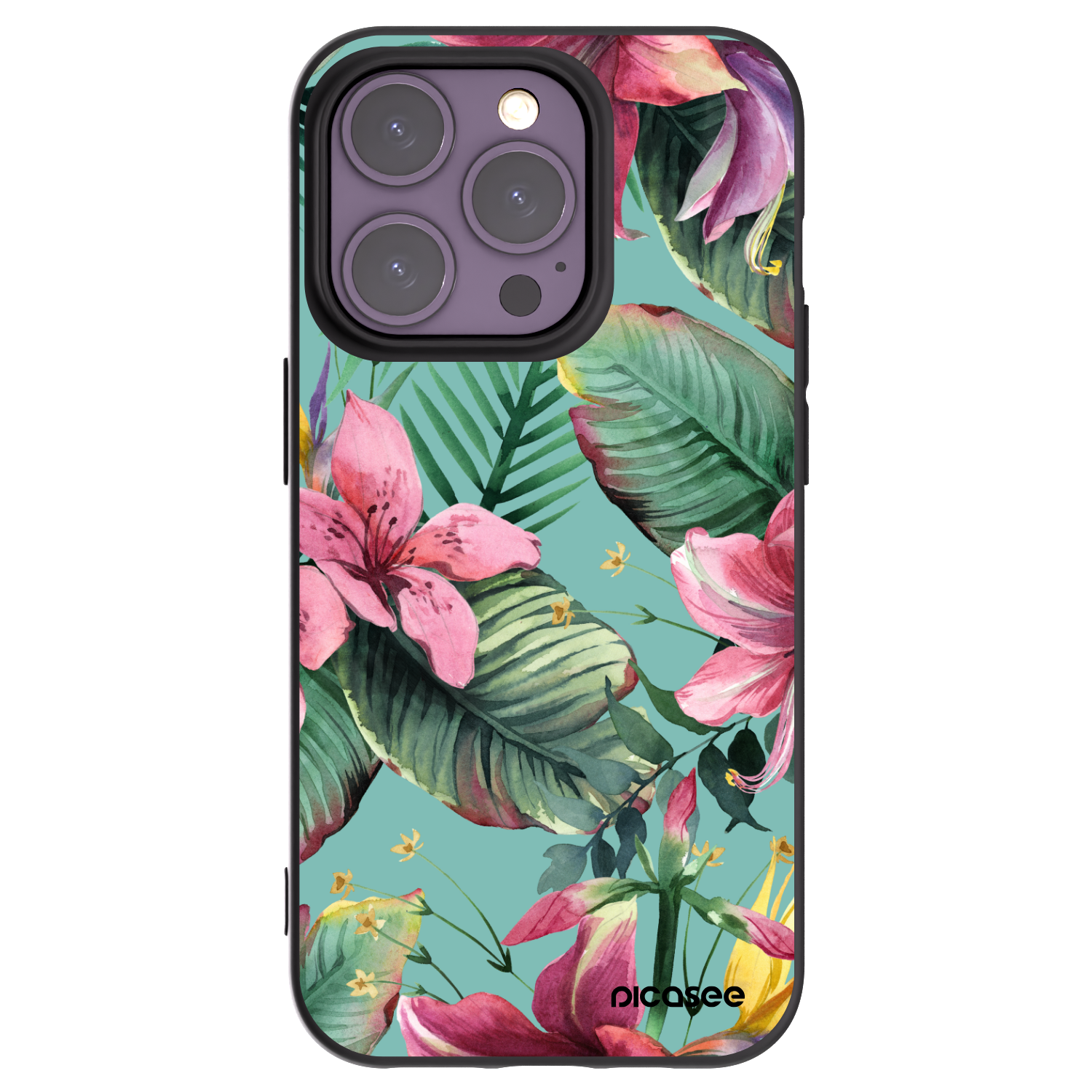 Picasee Μαύρη θήκη σιλικόνης για Apple iPhone 14 Pro - Hawaii