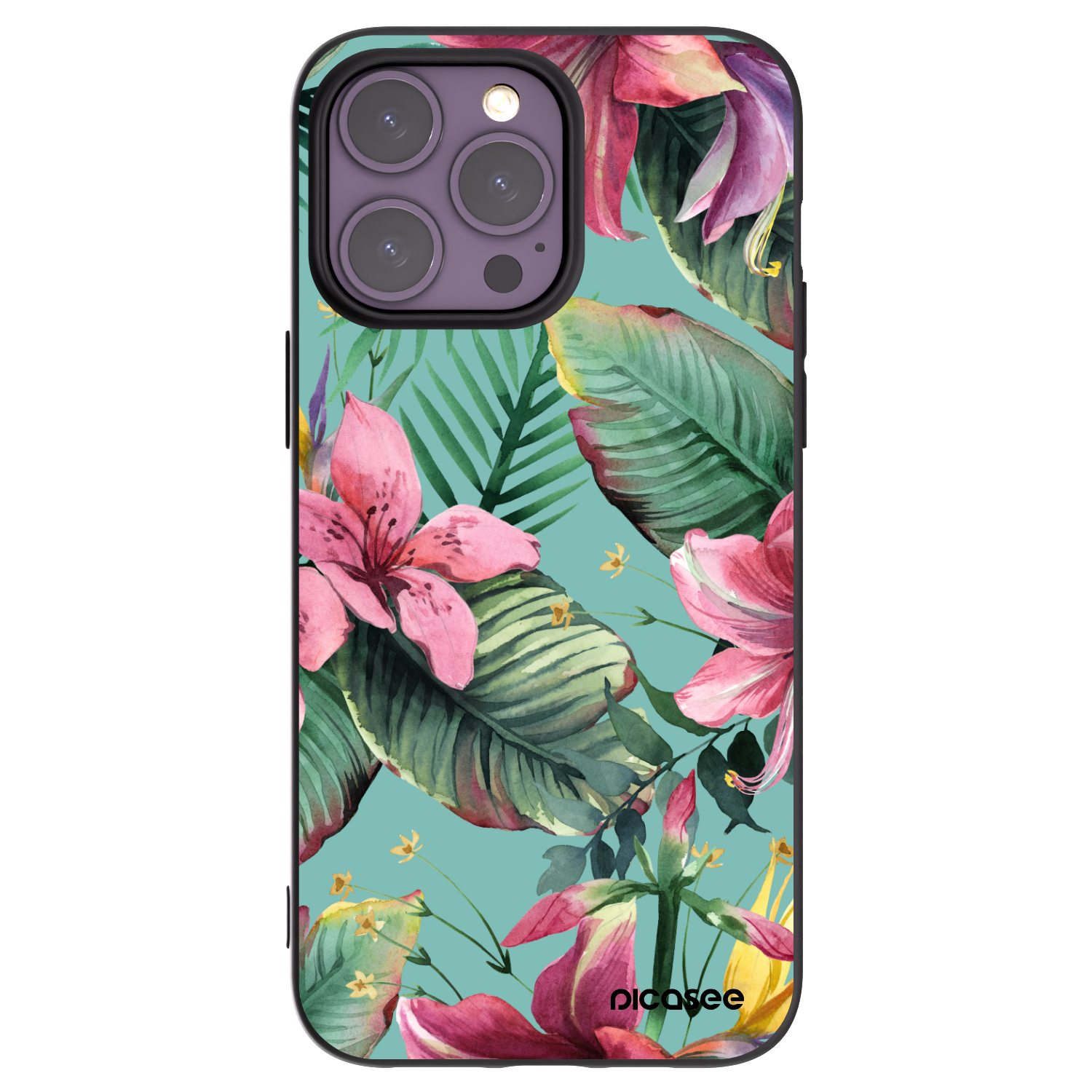 Picasee Μαύρη θήκη σιλικόνης για Apple iPhone 14 Pro Max - Hawaii