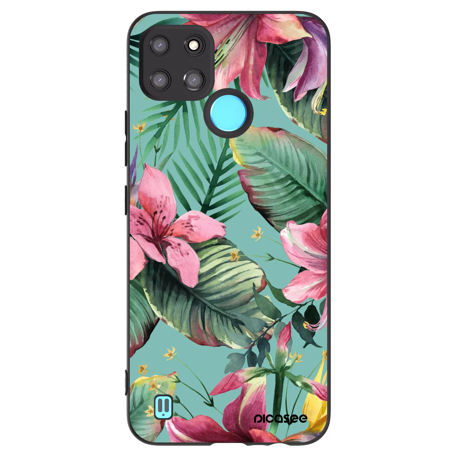 Picasee Μαύρη θήκη σιλικόνης για Realme C21Y - Hawaii