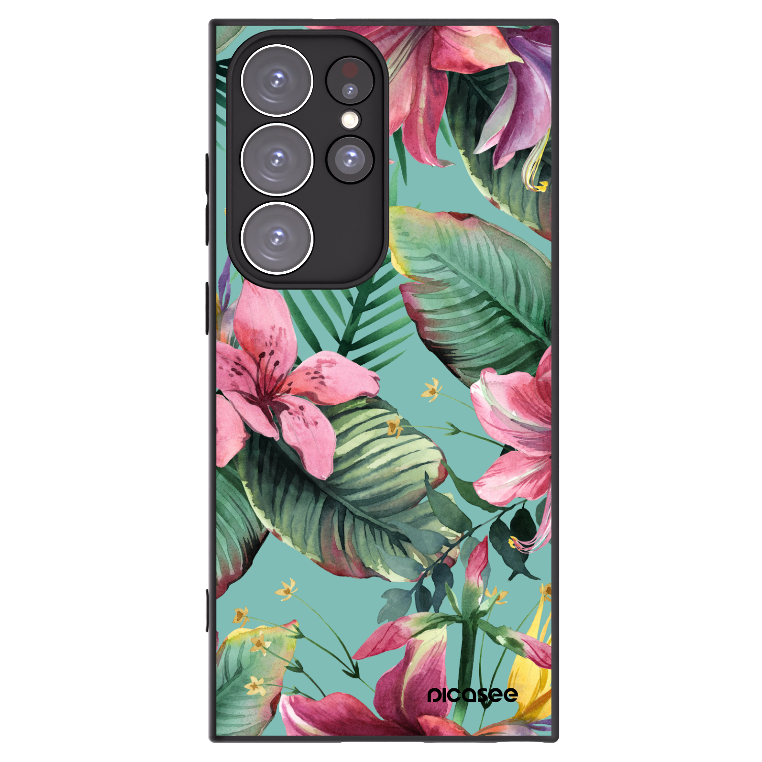 Picasee Μαύρη θήκη σιλικόνης για Samsung Galaxy S23 Ultra 5G - Hawaii