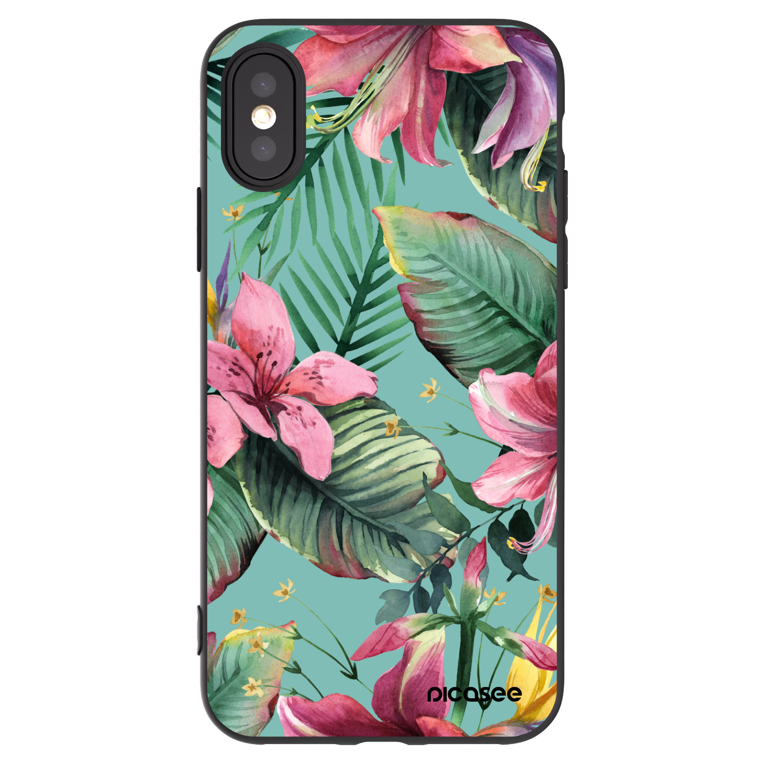 Picasee Μαύρη θήκη σιλικόνης για Apple iPhone X/XS - Hawaii
