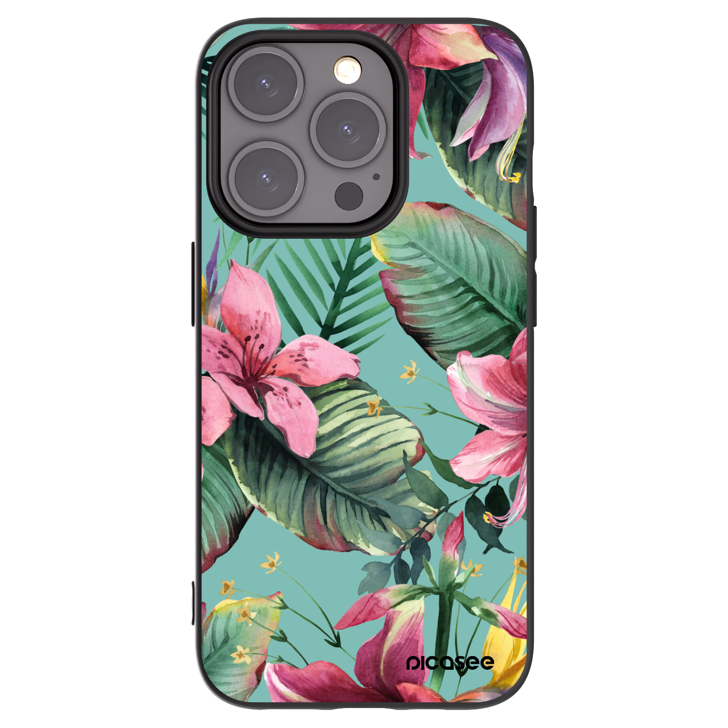 Picasee Μαύρη θήκη σιλικόνης για Apple iPhone 15 Pro - Hawaii