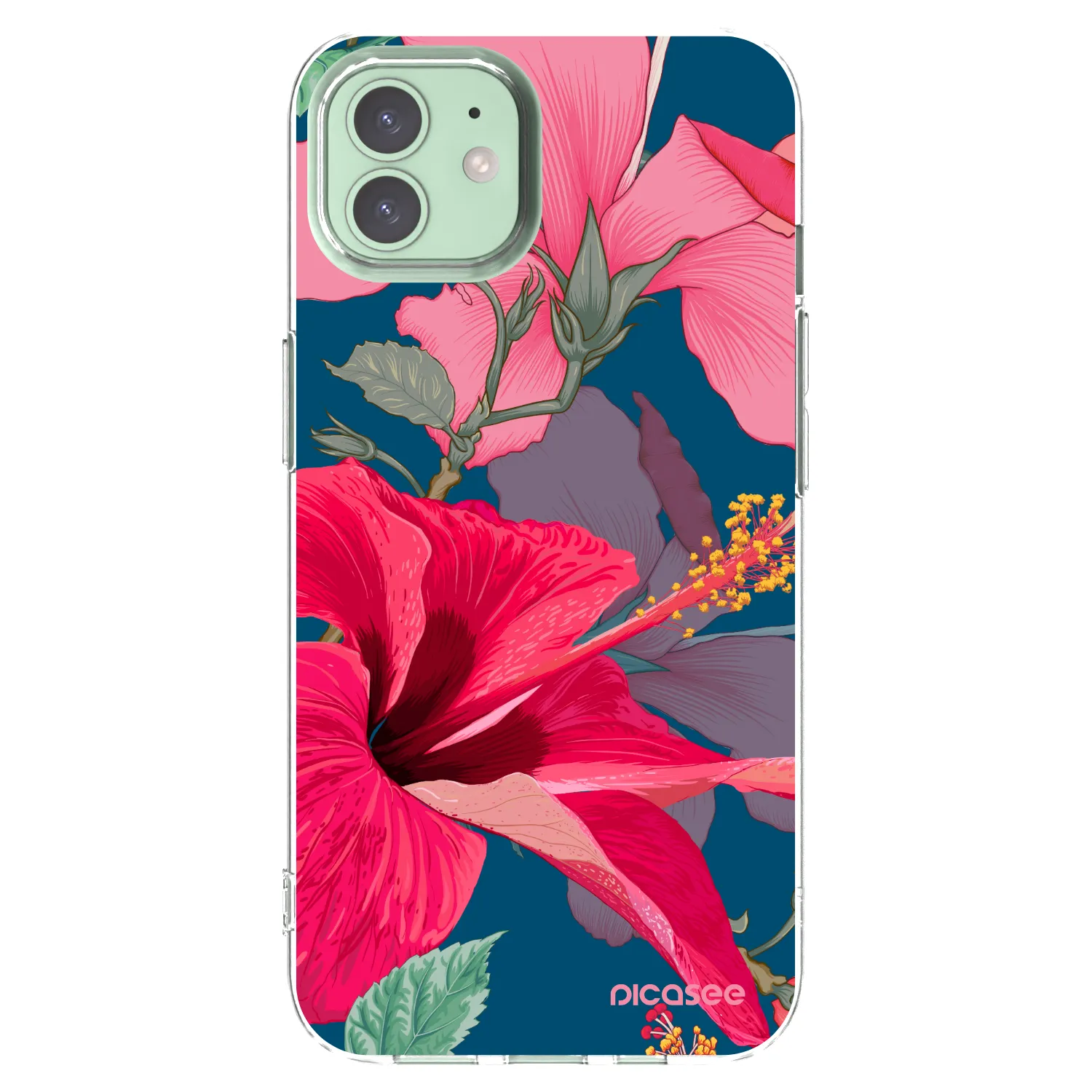 Picasee διαφανής θήκη σιλικόνης Apple iPhone 12 - Hibiscus
