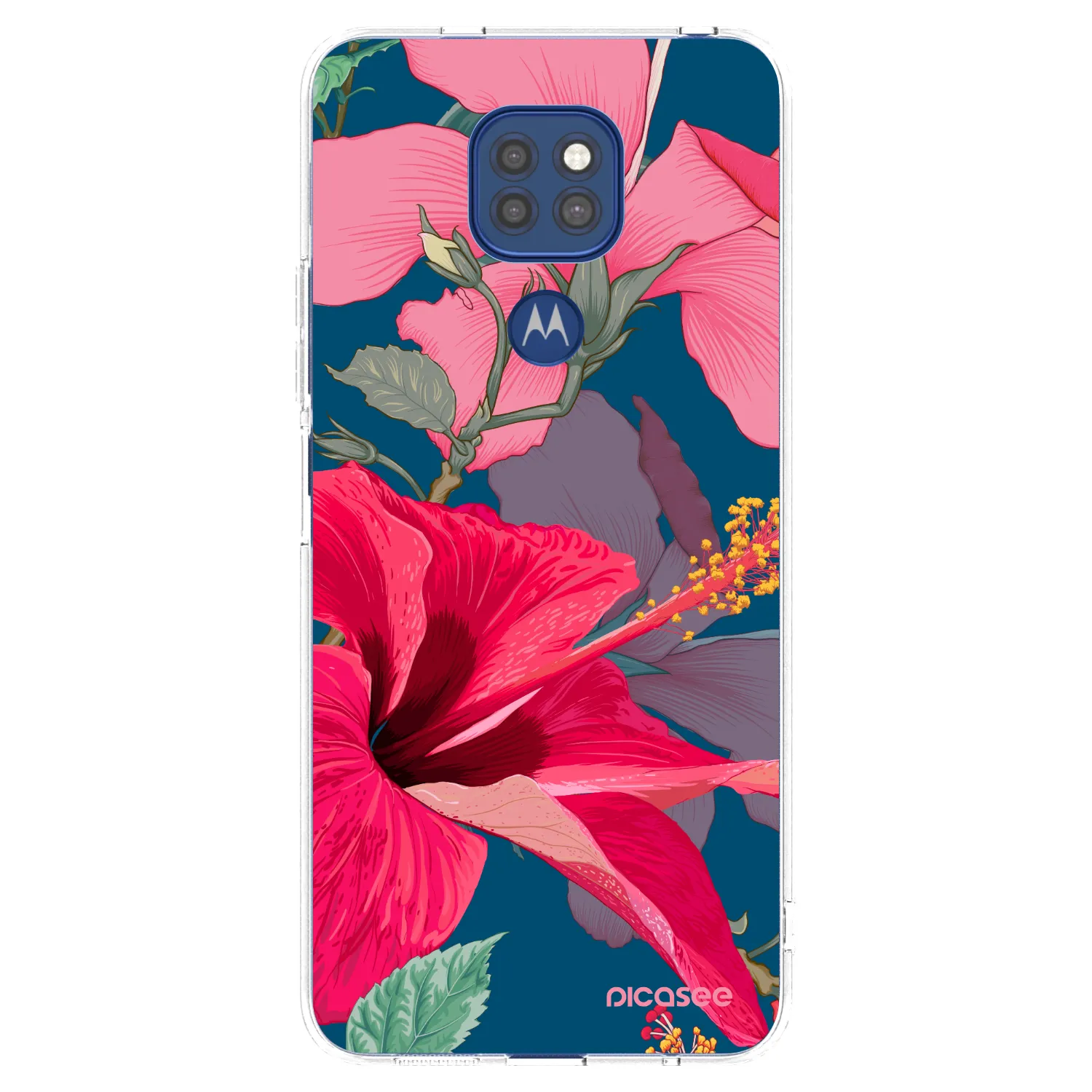 Picasee διαφανής θήκη σιλικόνης Motorola Moto G9 Play - Hibiscus