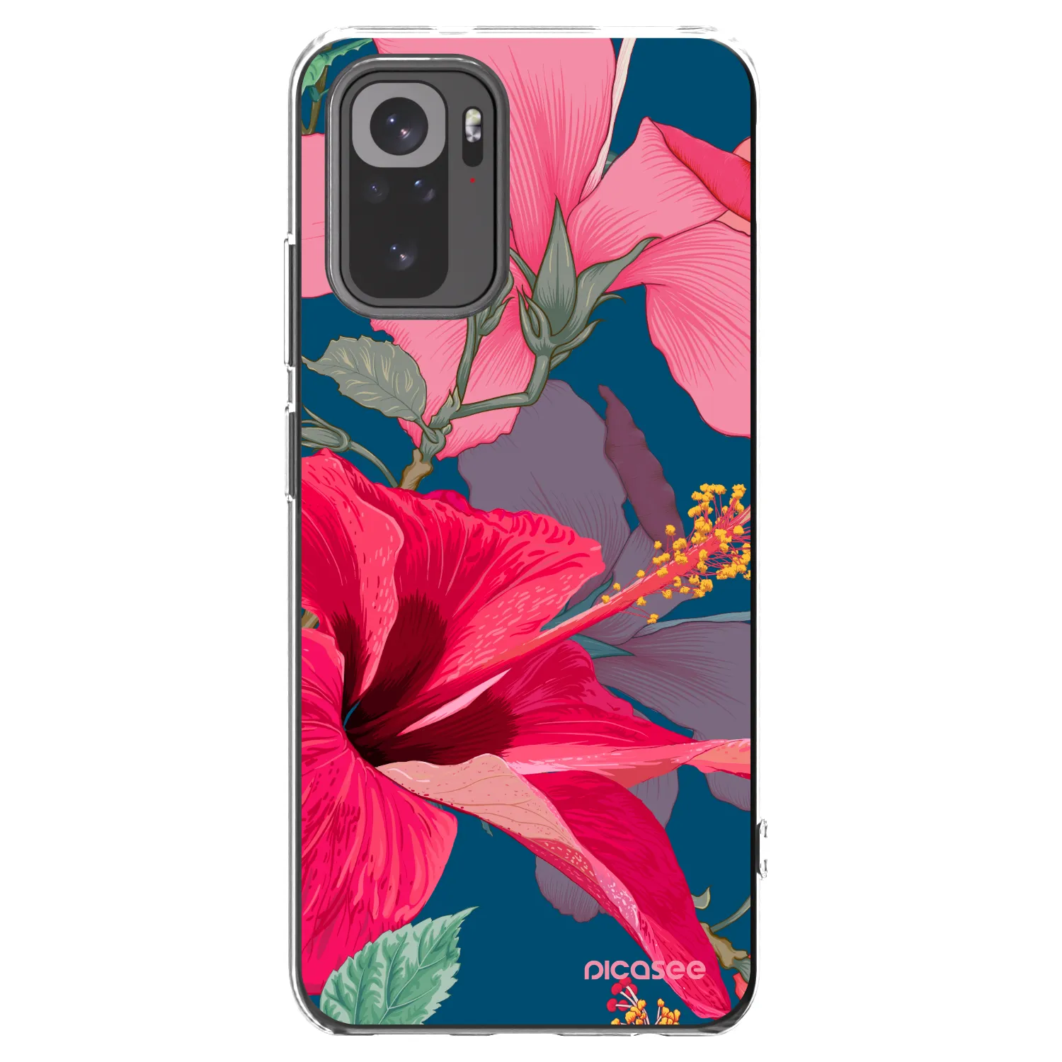 Picasee διαφανής θήκη σιλικόνης Xiaomi Redmi Note 10 - Hibiscus
