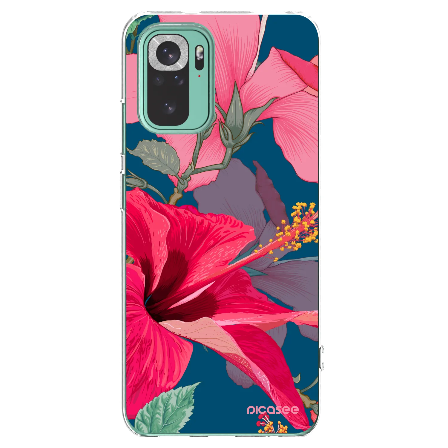 Picasee διαφανής θήκη σιλικόνης Xiaomi Redmi Note 10 Pro - Hibiscus