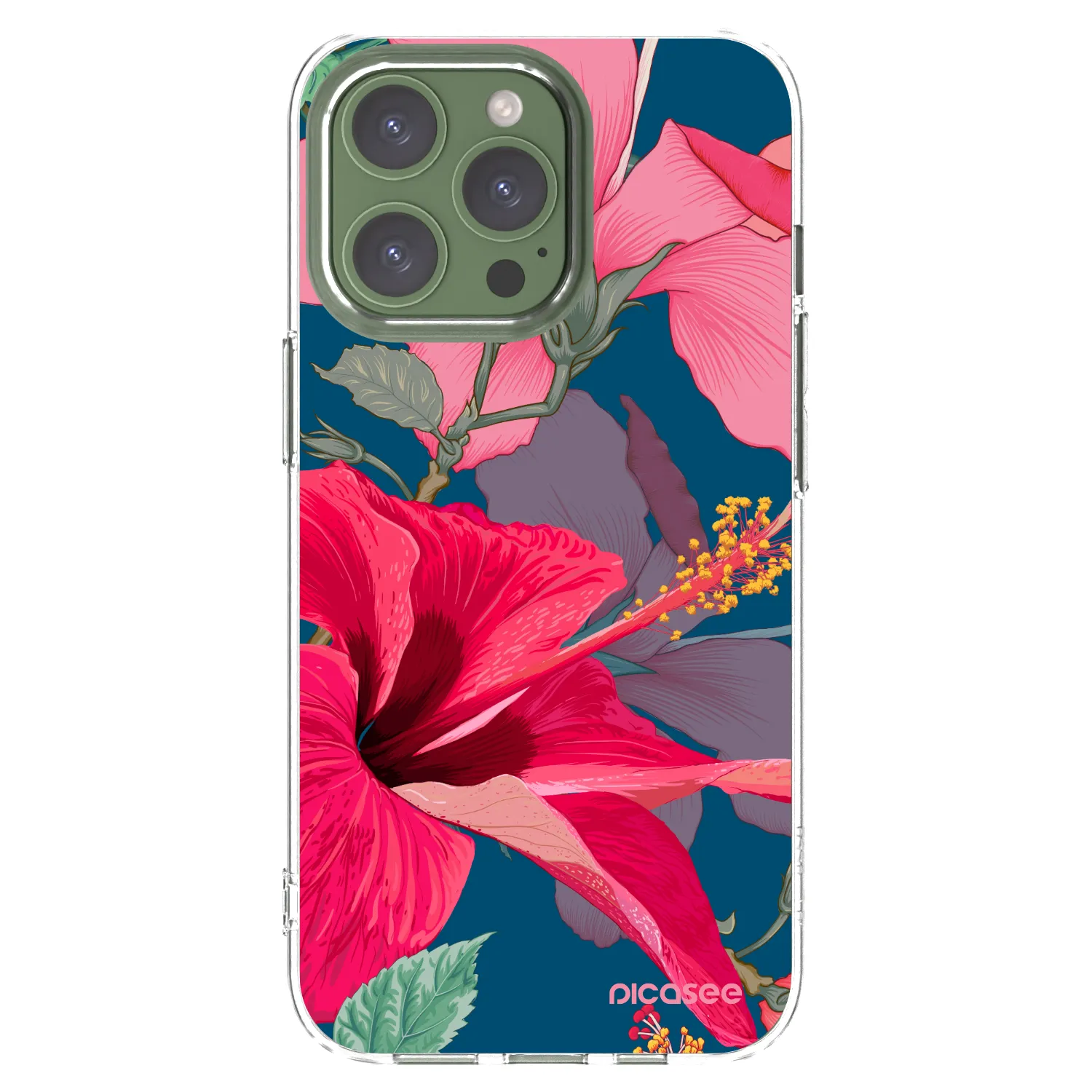 Picasee διαφανής θήκη σιλικόνης Apple iPhone 13 Pro - Hibiscus
