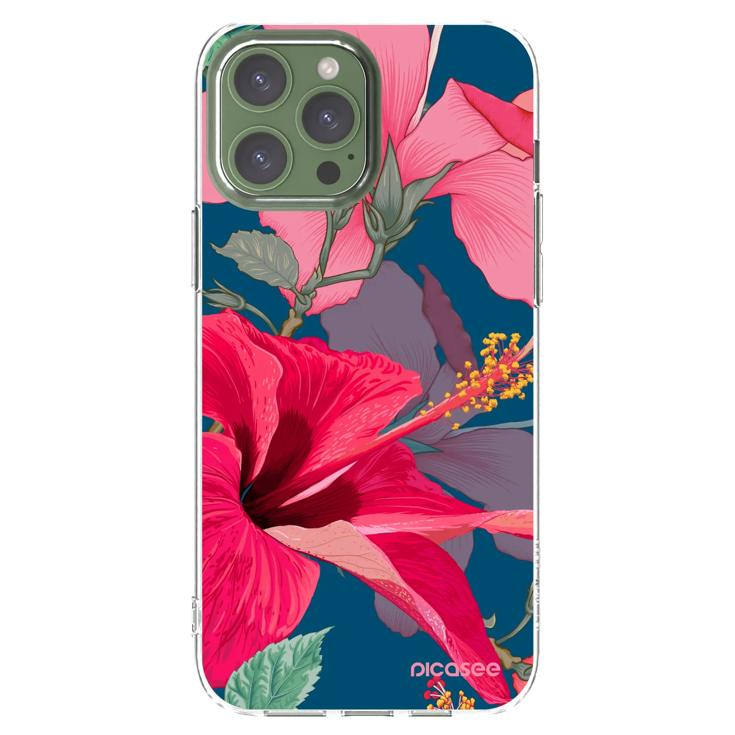 Picasee διαφανής θήκη σιλικόνης Apple iPhone 13 Pro Max - Hibiscus