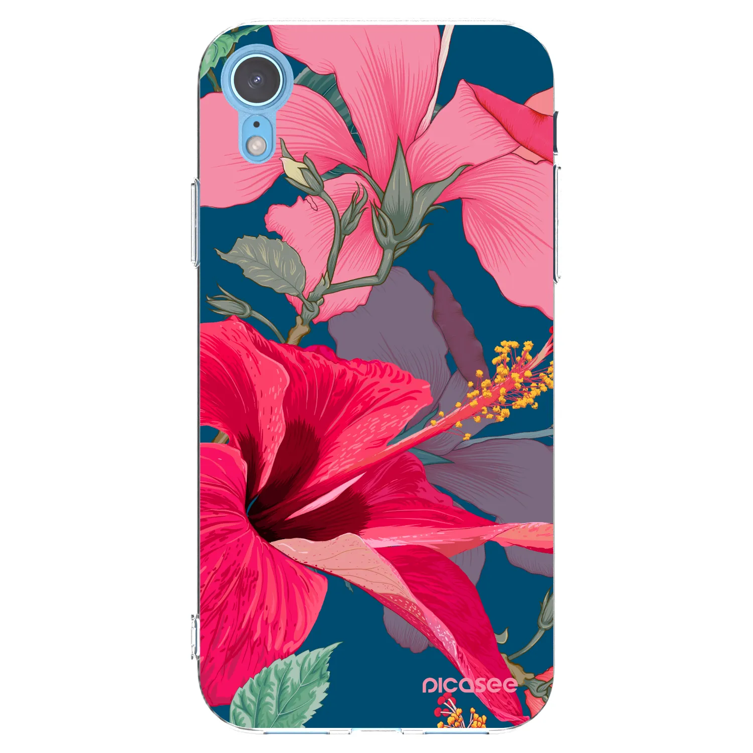 Picasee διαφανής θήκη σιλικόνης Apple iPhone XR - Hibiscus