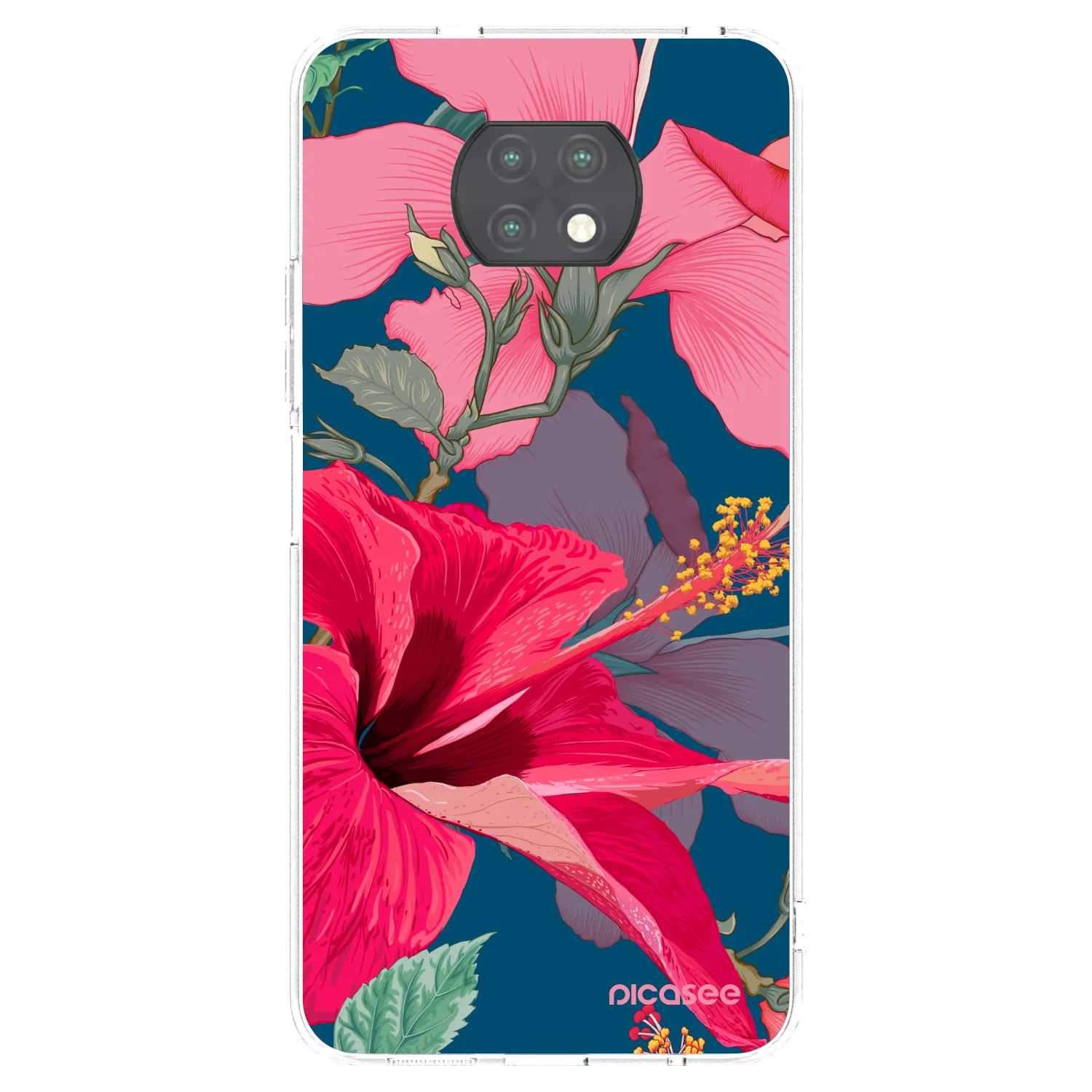 Picasee διαφανής θήκη σιλικόνης Xiaomi Redmi Note 9T - Hibiscus