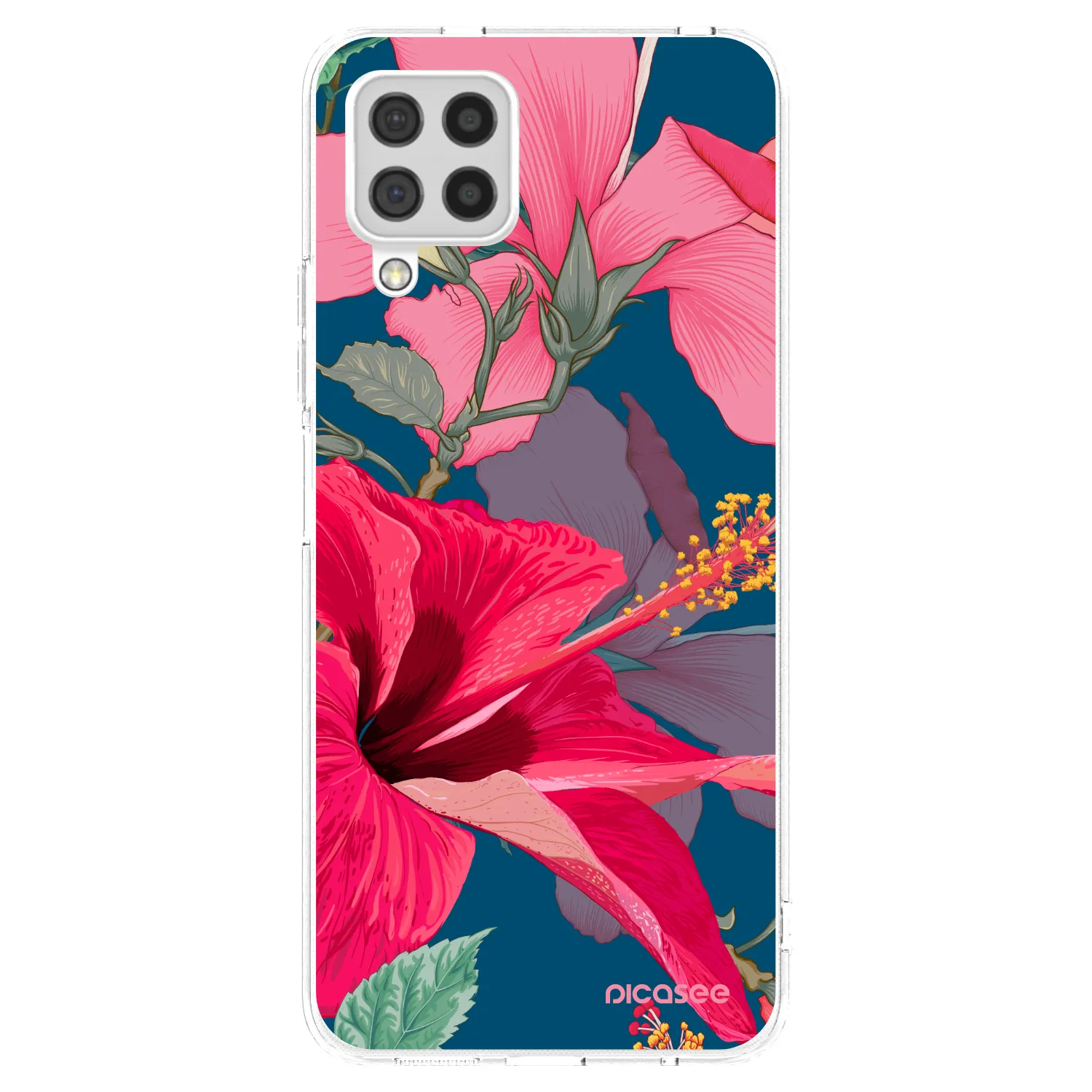 Picasee διαφανής θήκη σιλικόνης Samsung Galaxy A22 A225F 4G - Hibiscus