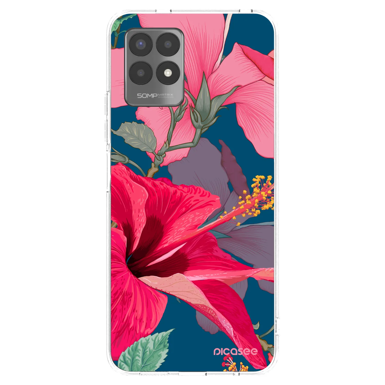 Picasee διαφανής θήκη σιλικόνης Realme 8i - Hibiscus