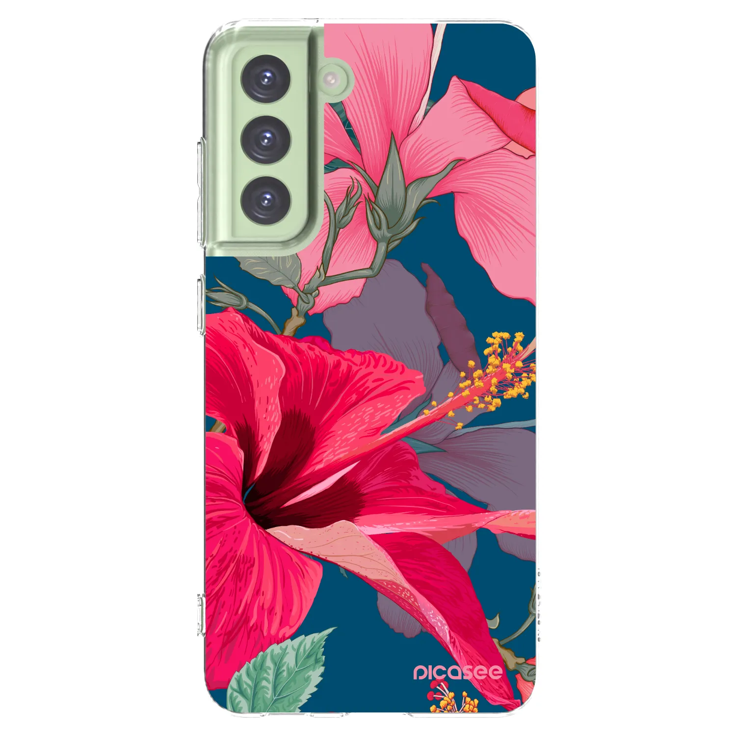 Picasee διαφανής θήκη σιλικόνης Samsung Galaxy S21 FE 5G - Hibiscus