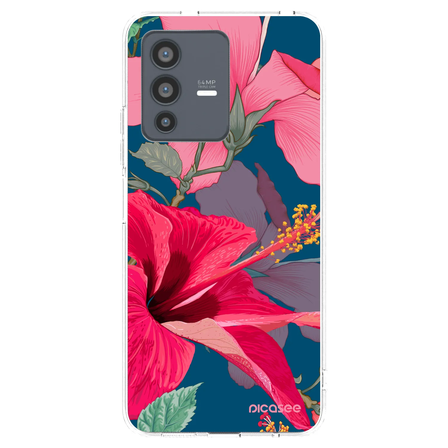 Picasee διαφανής θήκη σιλικόνης Vivo V23 5G - Hibiscus