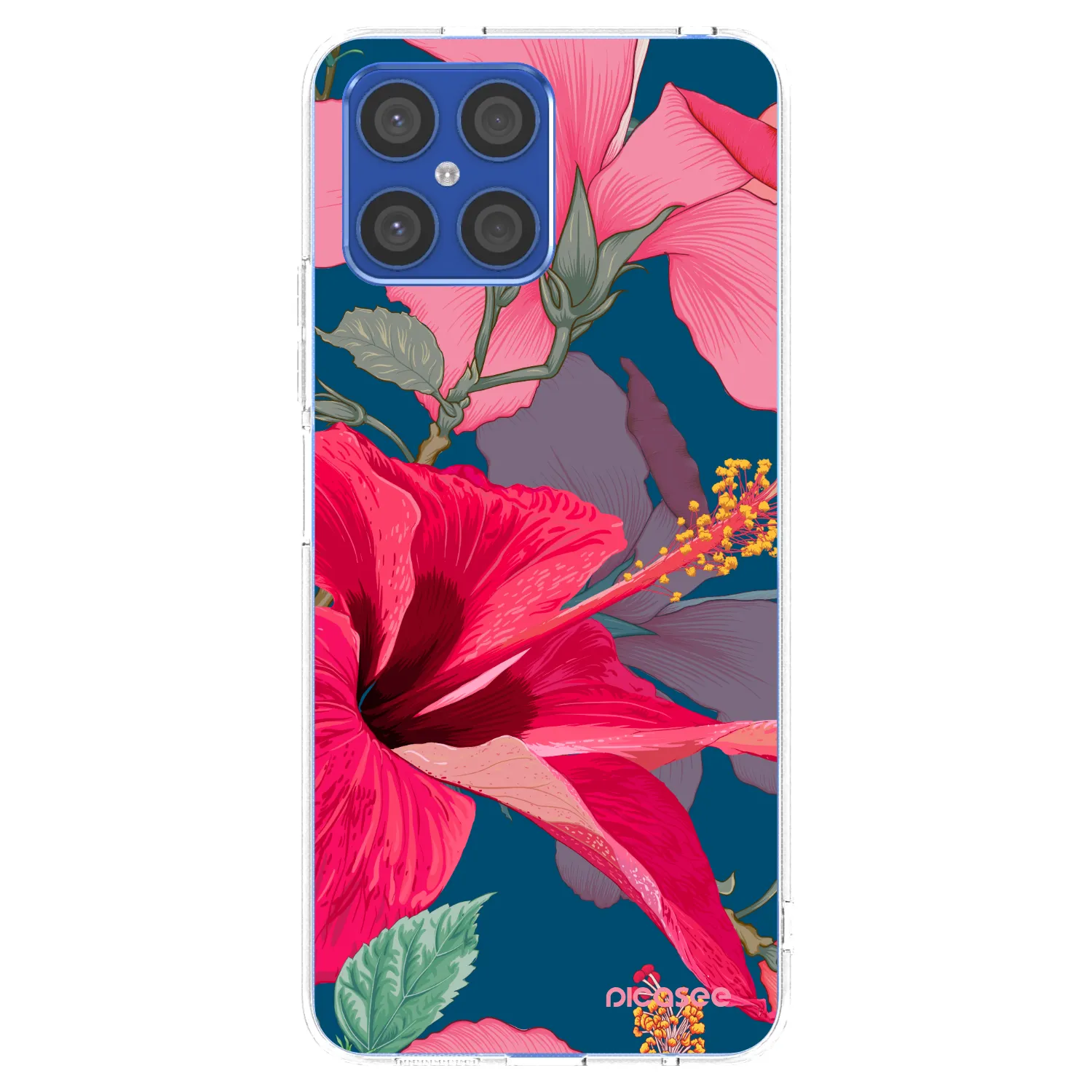 Picasee διαφανής θήκη σιλικόνης Honor X8 4G - Hibiscus