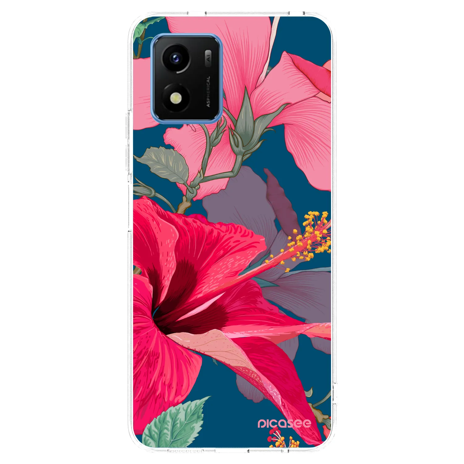 Picasee διαφανής θήκη σιλικόνης Vivo Y01 - Hibiscus