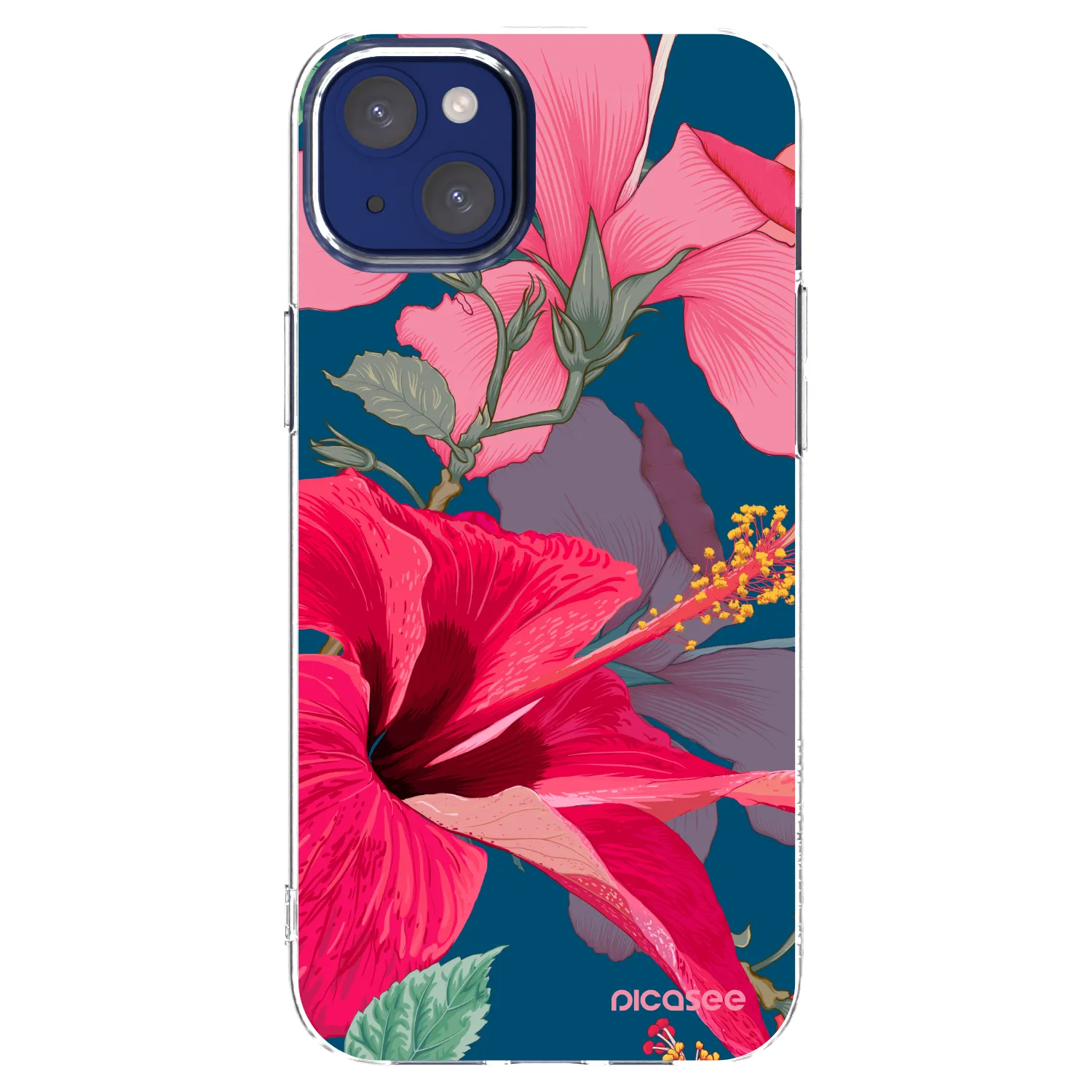 Picasee διαφανής θήκη σιλικόνης Apple iPhone 14 Plus - Hibiscus