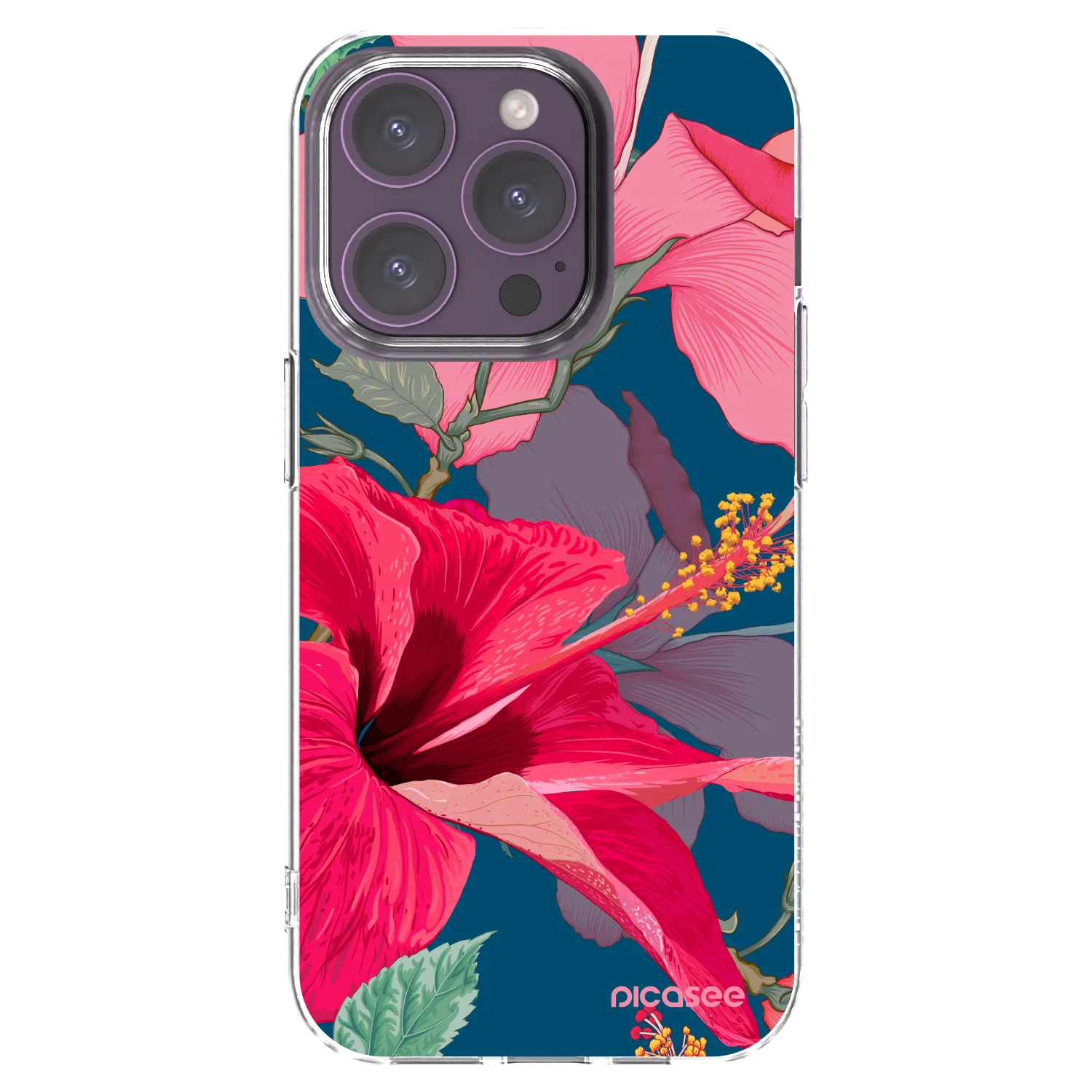 Picasee διαφανής θήκη σιλικόνης Apple iPhone 14 Pro - Hibiscus