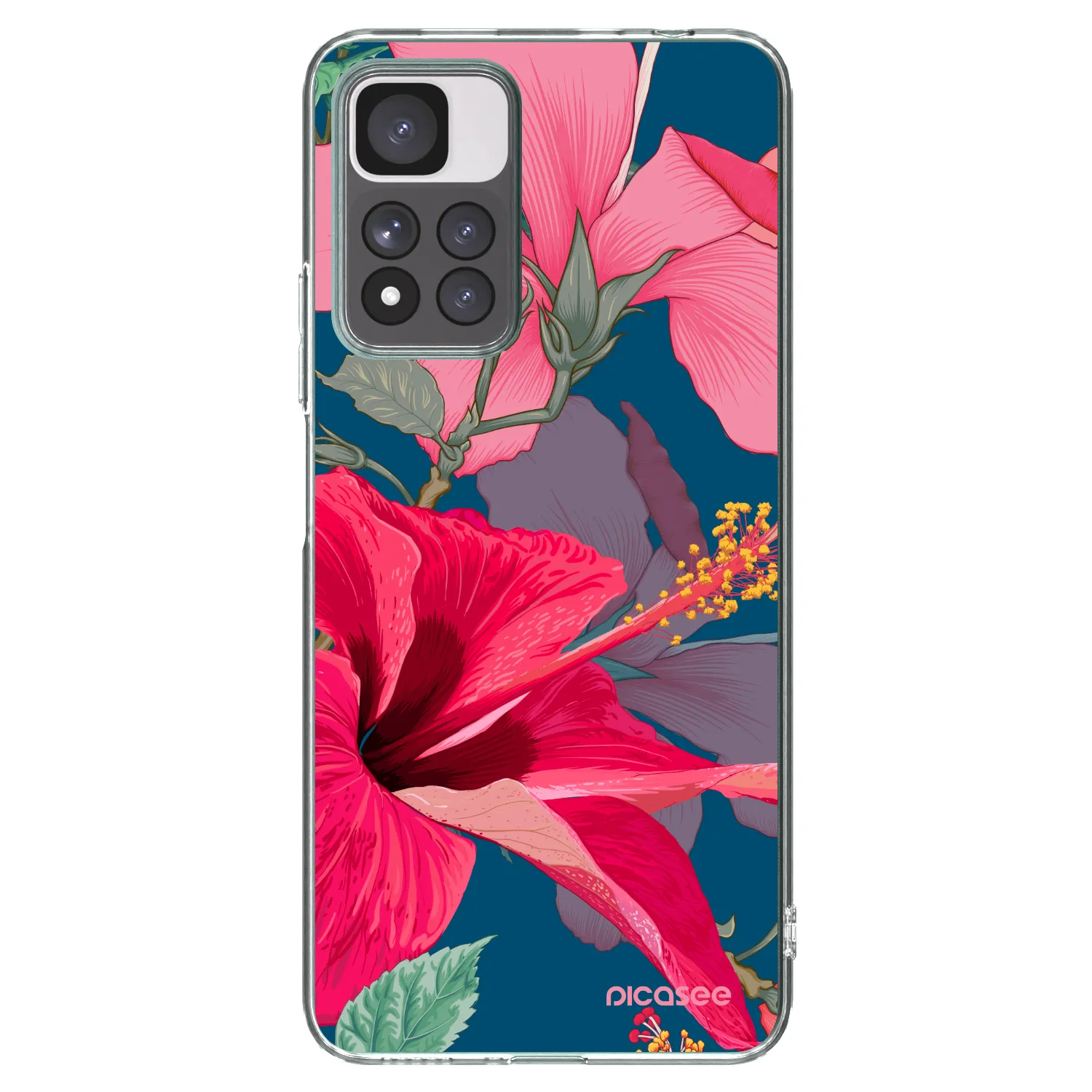 Picasee διαφανής θήκη σιλικόνης Xiaomi Redmi Note 11 Pro+ 5G - Hibiscus