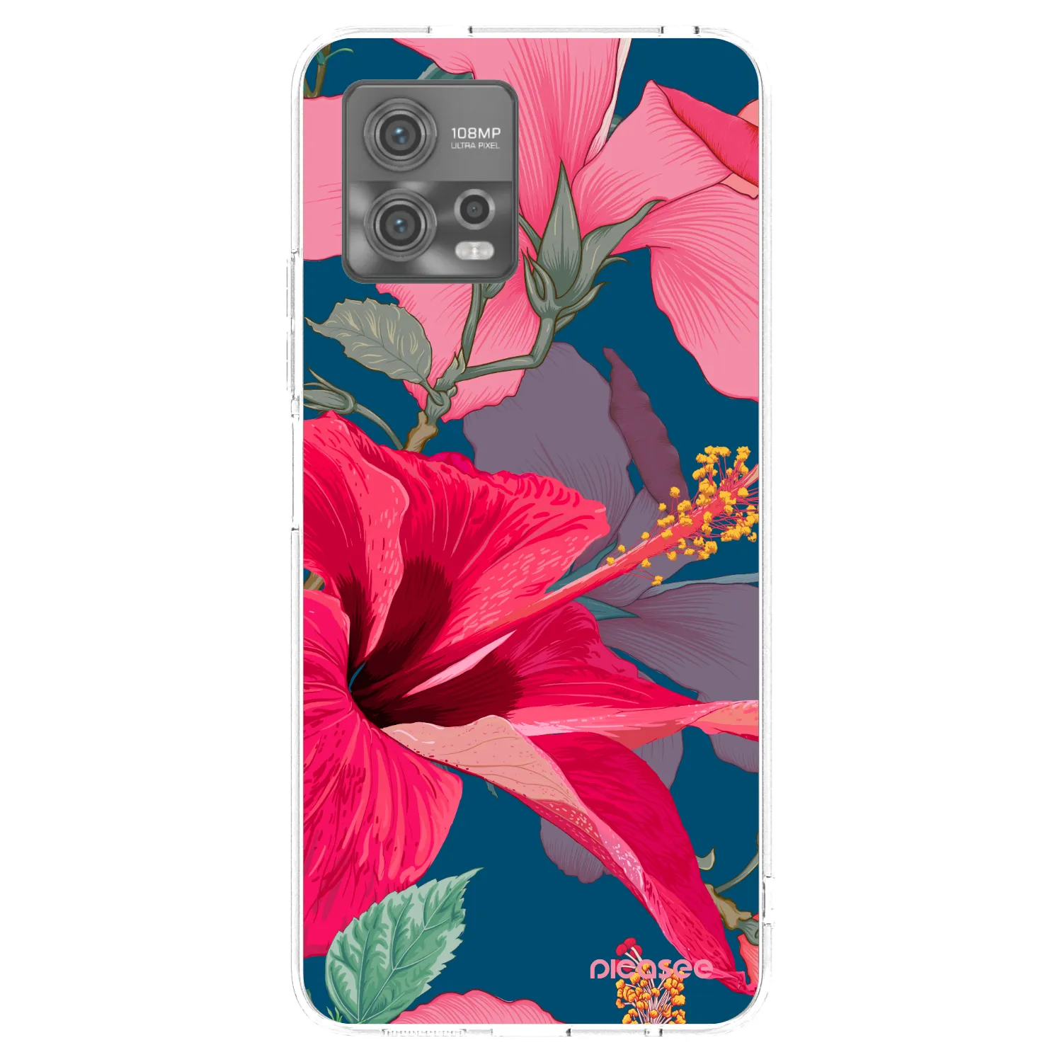 Picasee διαφανής θήκη σιλικόνης Motorola Moto G72 - Hibiscus