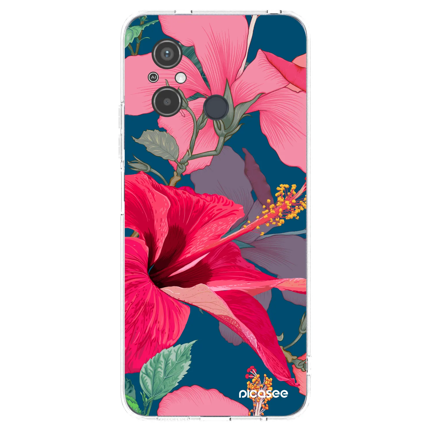 Picasee διαφανής θήκη σιλικόνης Xiaomi Redmi 12C - Hibiscus