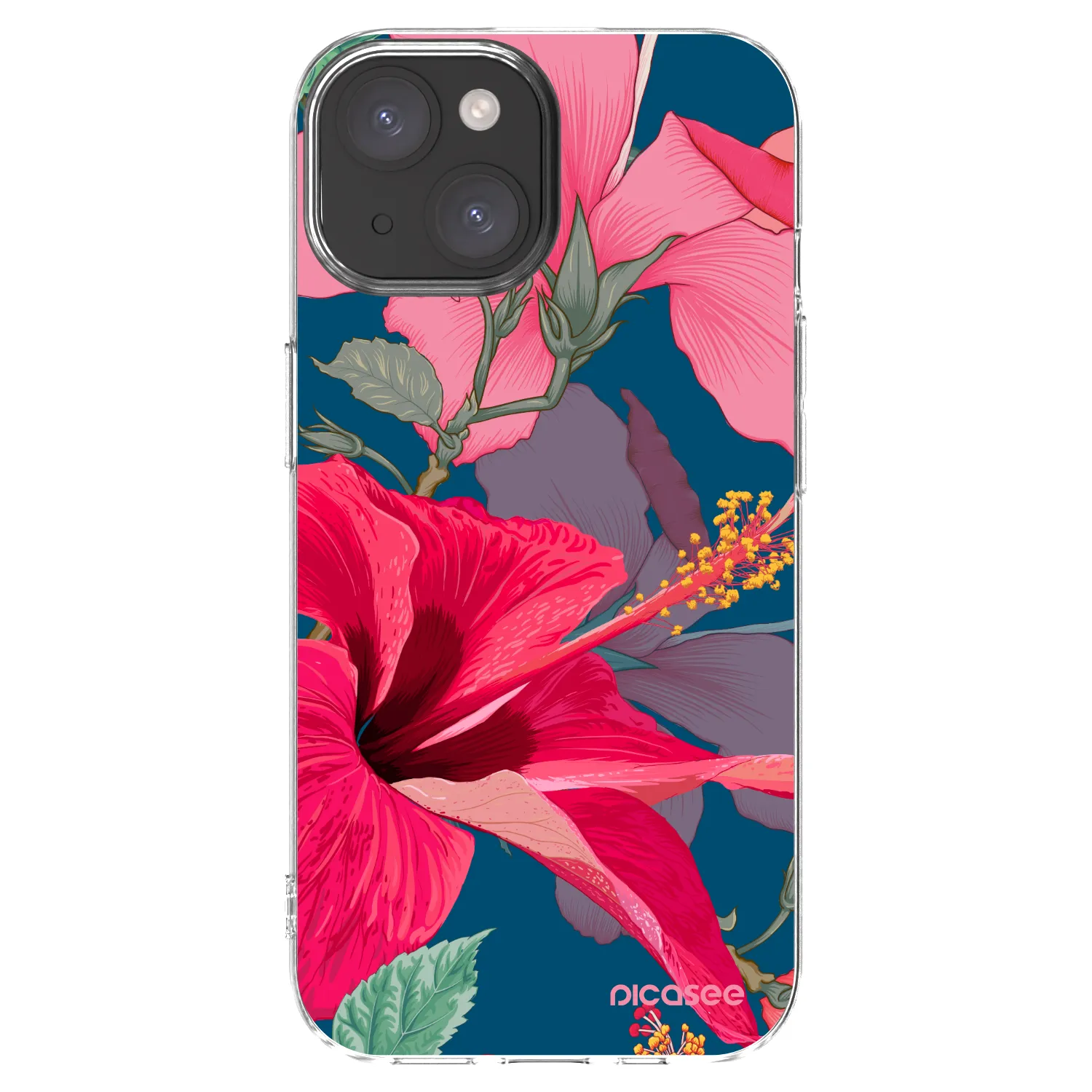 Picasee διαφανής θήκη σιλικόνης Apple iPhone 15 - Hibiscus