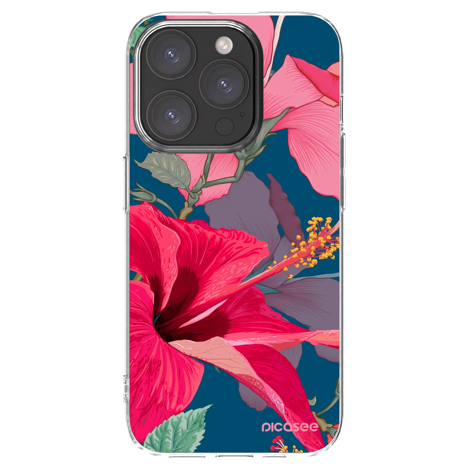 Picasee διαφανής θήκη σιλικόνης Apple iPhone 15 Pro - Hibiscus