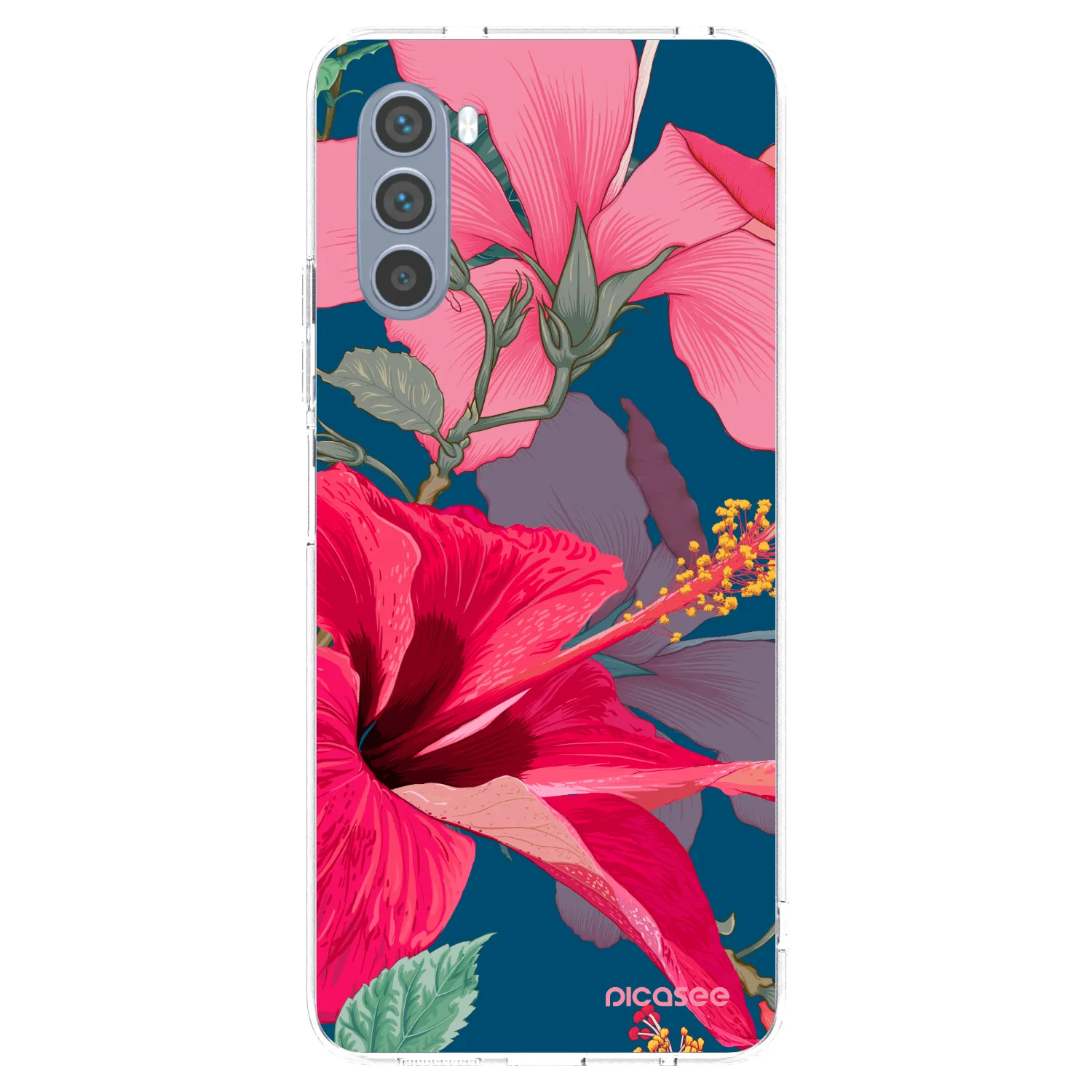 Picasee διαφανής θήκη σιλικόνης Motorola Moto G62 - Hibiscus