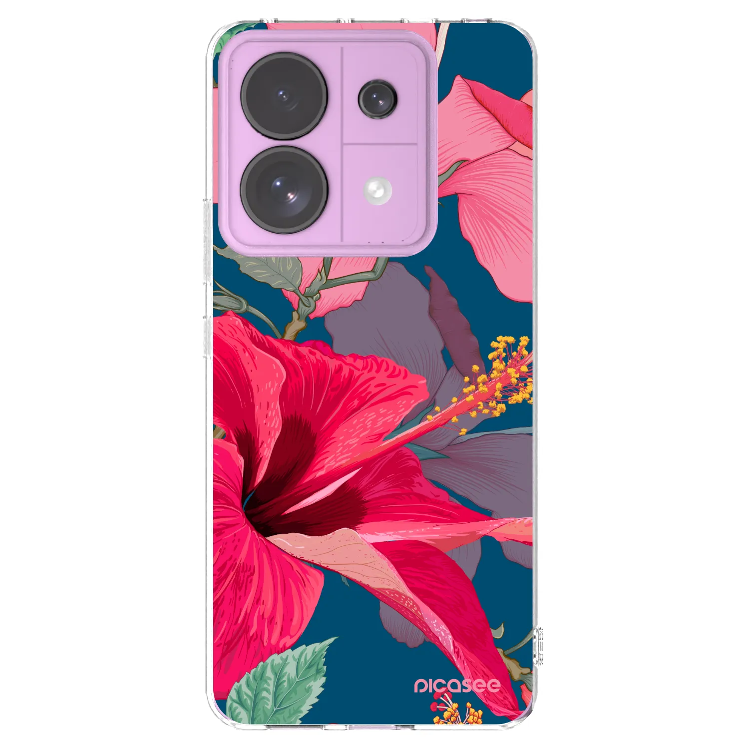 Picasee διαφανής θήκη σιλικόνης Xiaomi Redmi Note 13 Pro 5G - Hibiscus