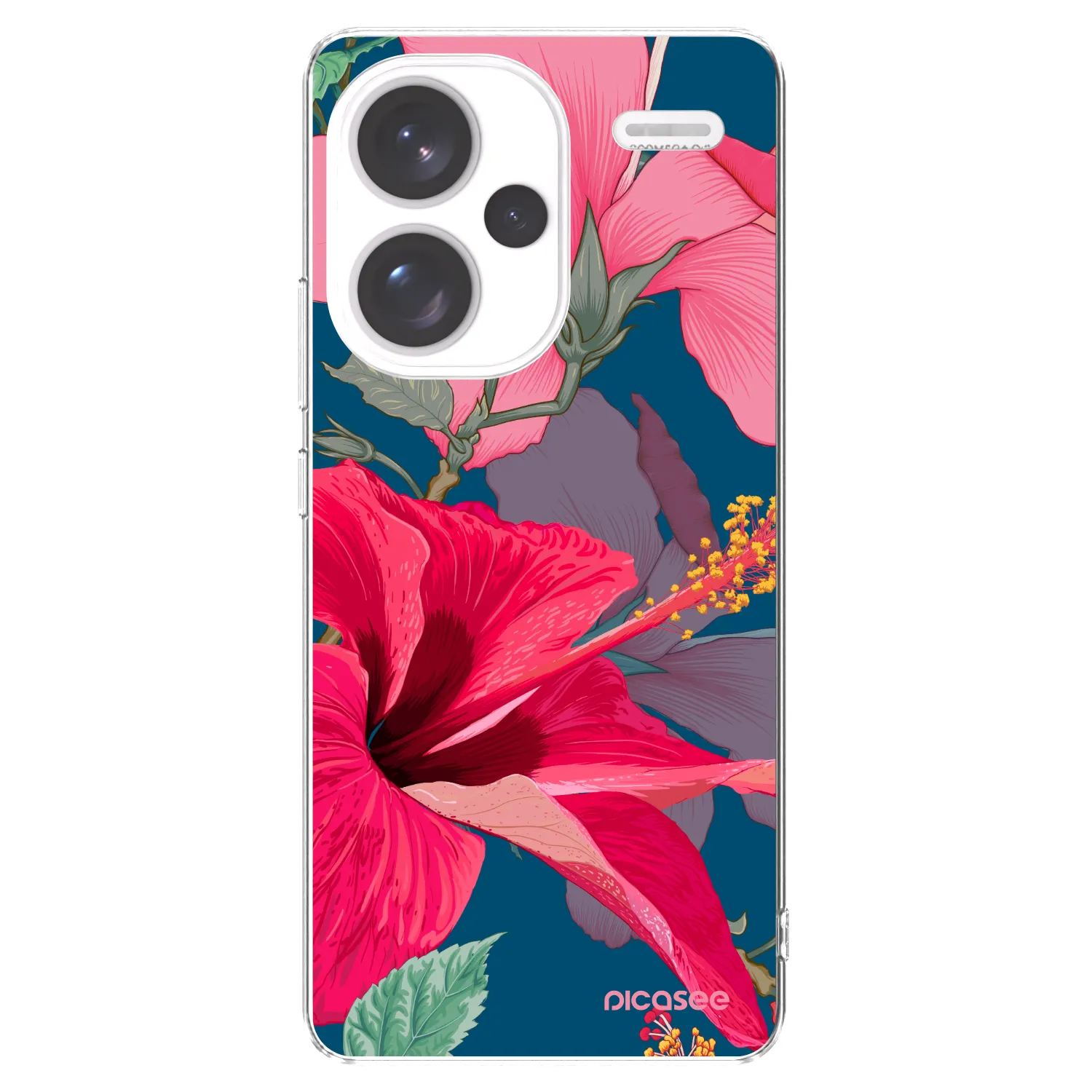 Picasee διαφανής θήκη σιλικόνης Xiaomi Redmi Note 13 Pro+ 5G - Hibiscus