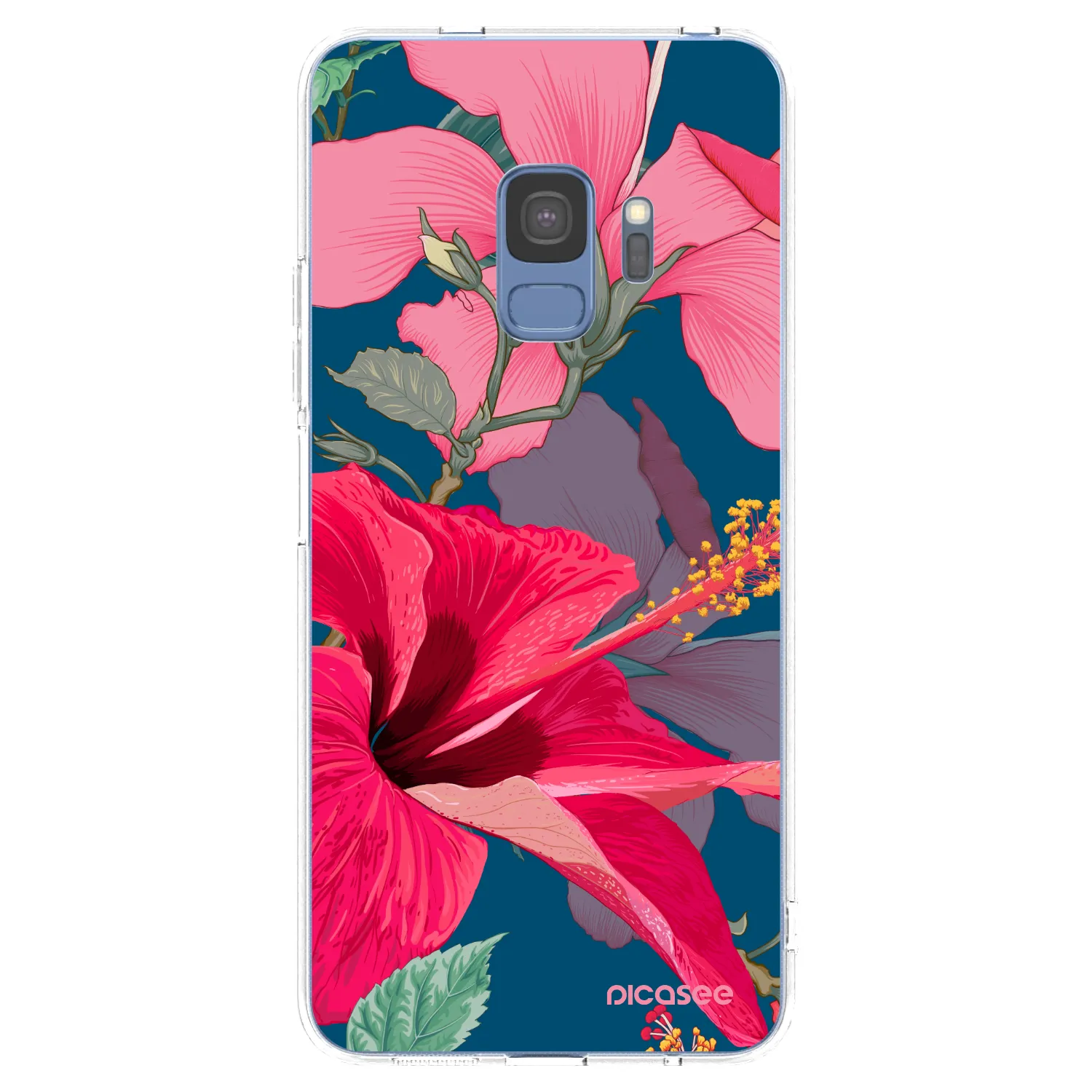 Picasee διαφανής θήκη σιλικόνης Samsung Galaxy S9 G960F - Hibiscus