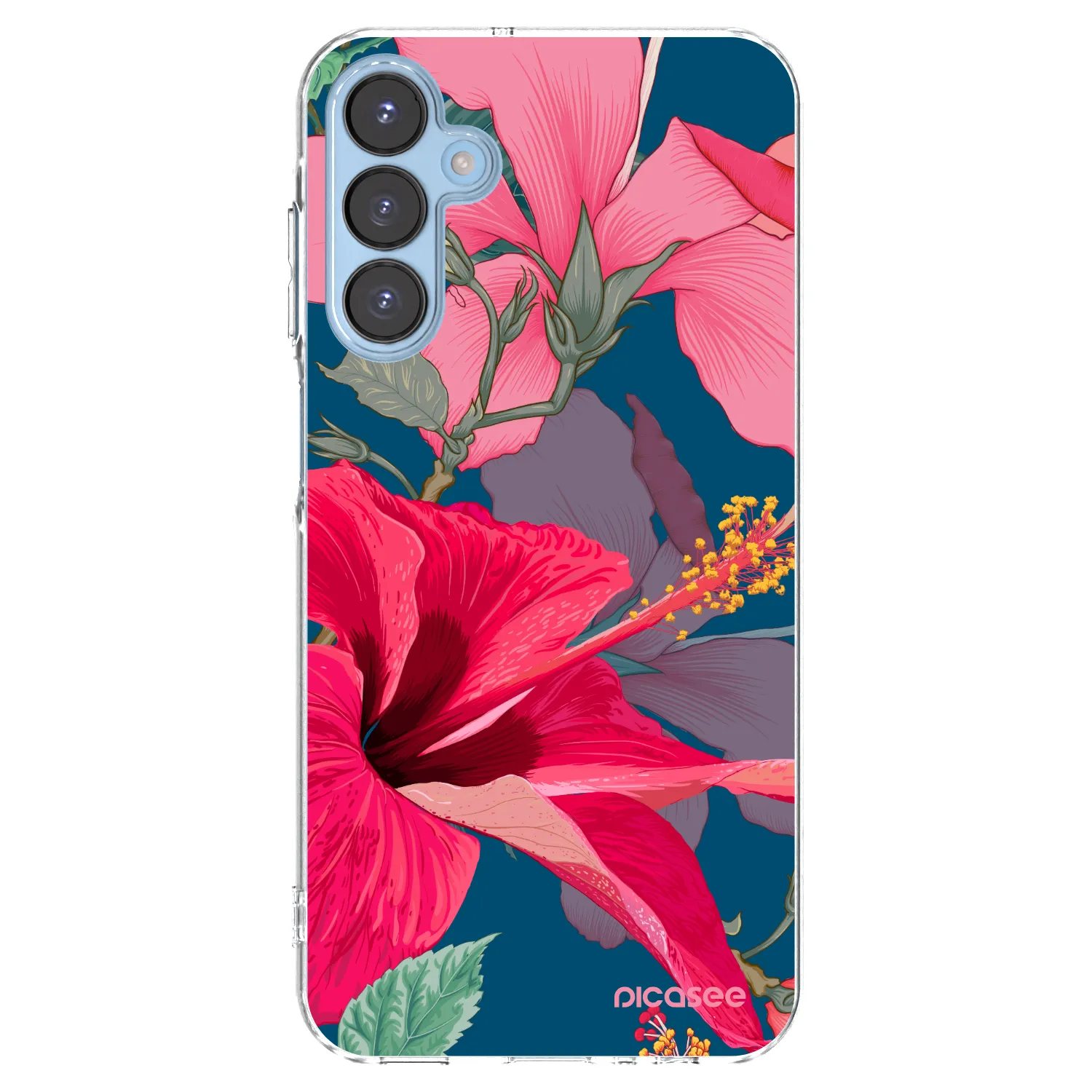 Picasee διαφανής θήκη σιλικόνης Samsung Galaxy A15 A156B 5G - Hibiscus