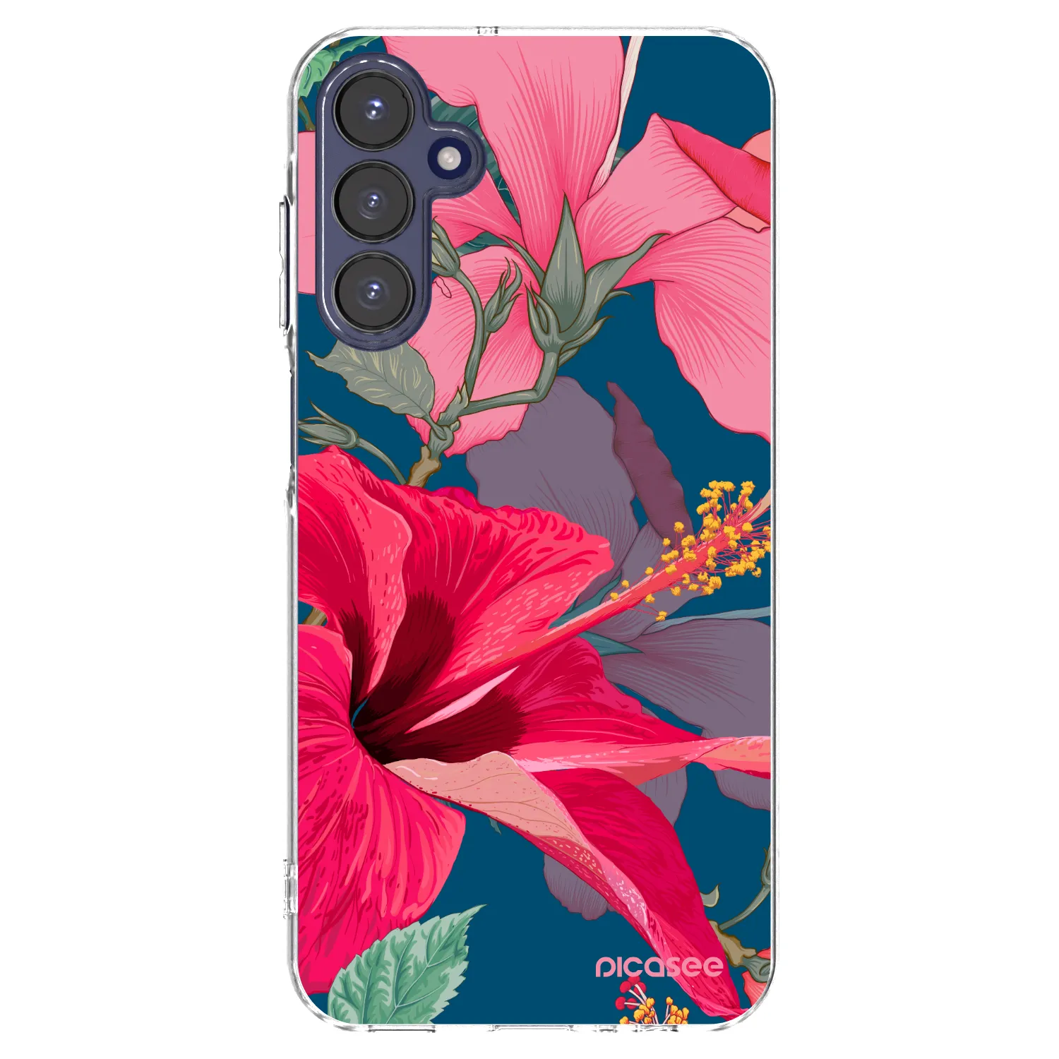 Picasee διαφανής θήκη σιλικόνης Samsung Galaxy A15 A155F 4G - Hibiscus