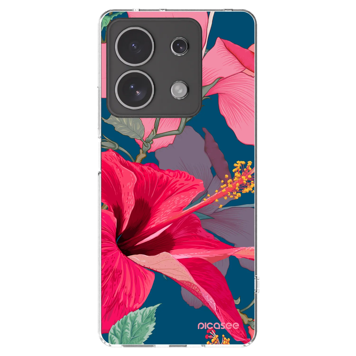 Picasee διαφανής θήκη σιλικόνης Xiaomi Redmi Note 13 4G - Hibiscus