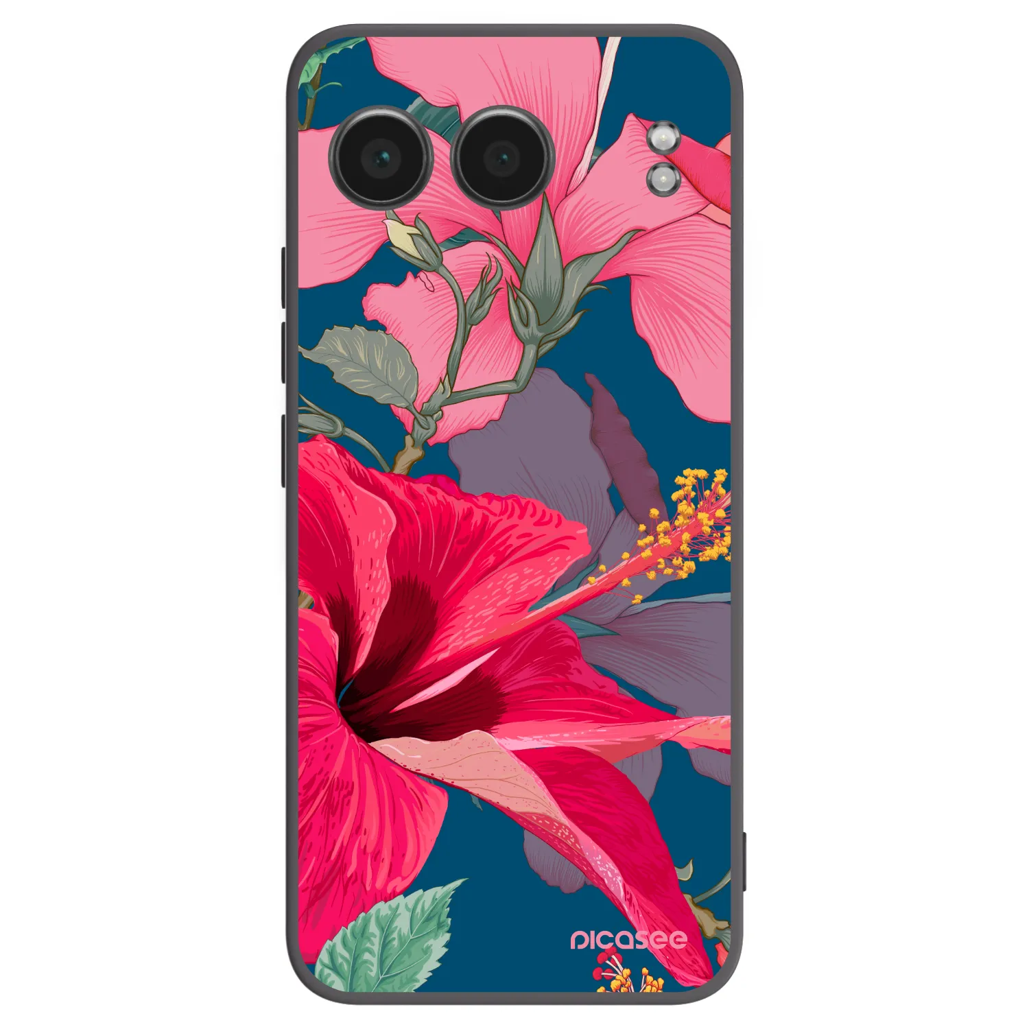 Picasee Μαύρη θήκη σιλικόνης για OnePlus Nord 4 - Hibiscus